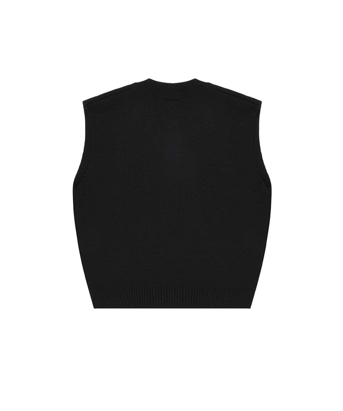 오픈야드(오와이)(OPENYARD(OY)) SIDE SLIT V NECK KNIT VEST-BLACK