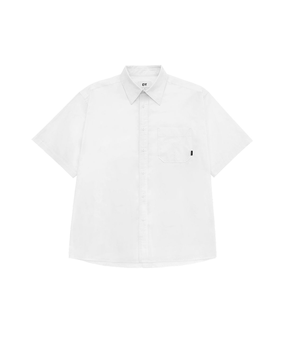 오픈야드(오와이)(OPENYARD(OY)) BACK STITCH POCKET HALF SHIRTS-WHITE
