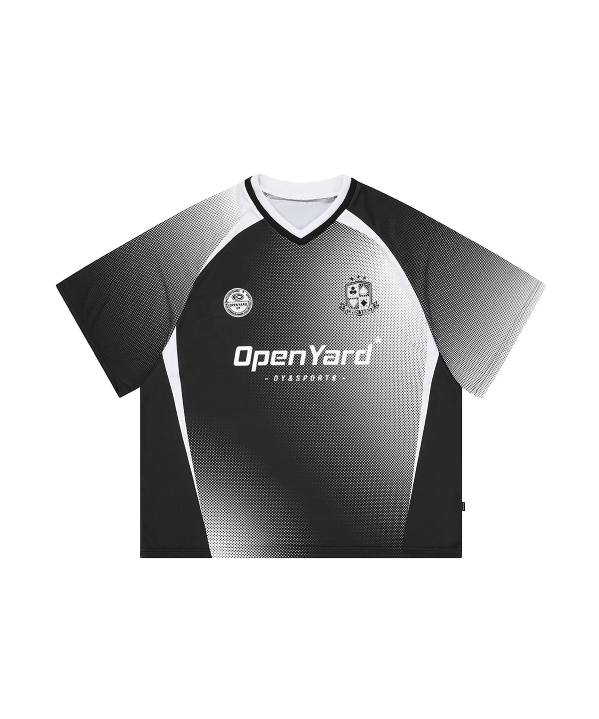 오픈야드(오와이)(OPENYARD(OY)) HALFTONE SPORTS JERSEY T-BLACK