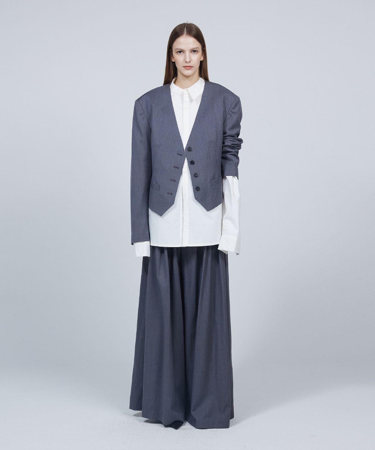 므아므(MMAM) Signature collarless button jacket