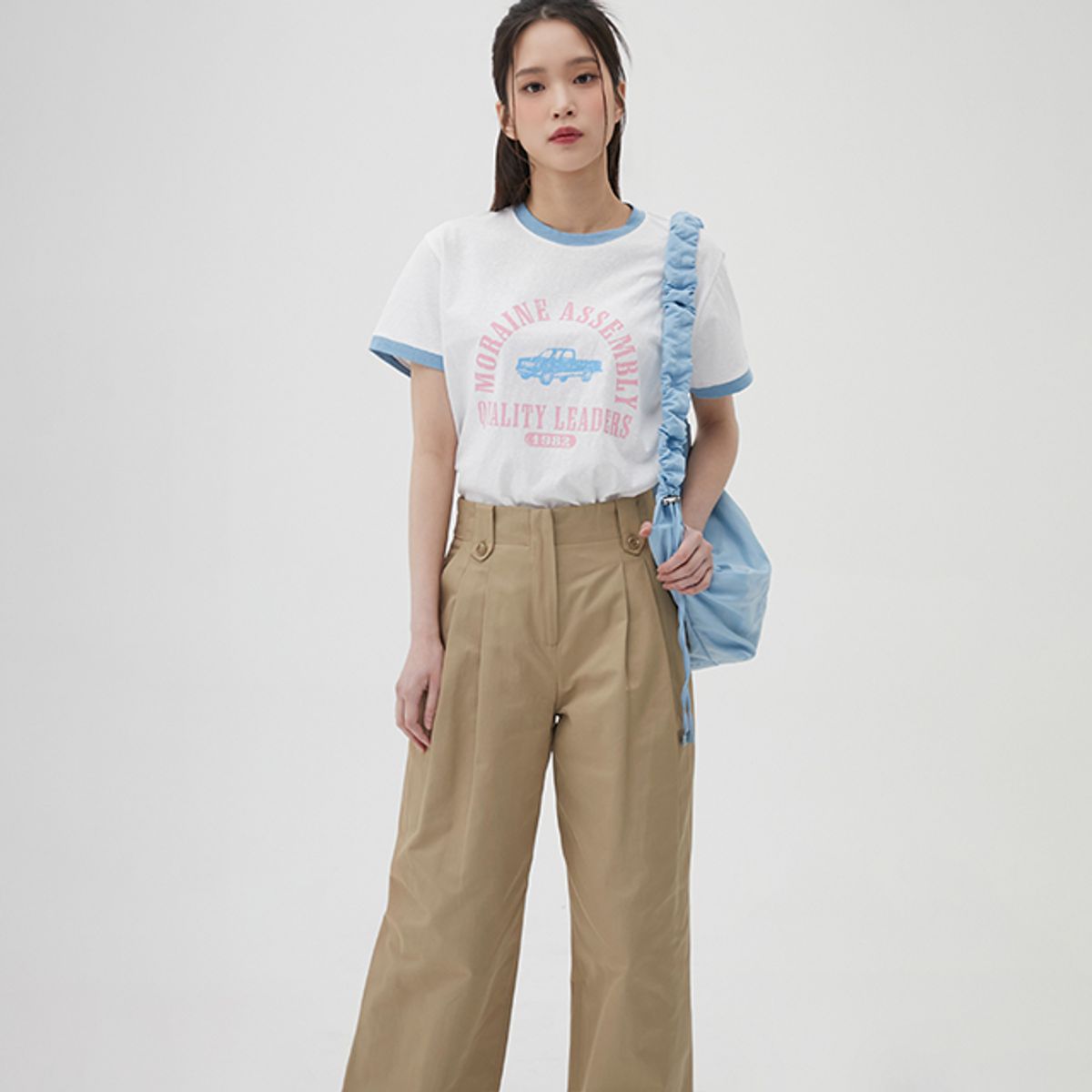 랩(LAP) 투턱 와이드 팬츠 AQ1WP269