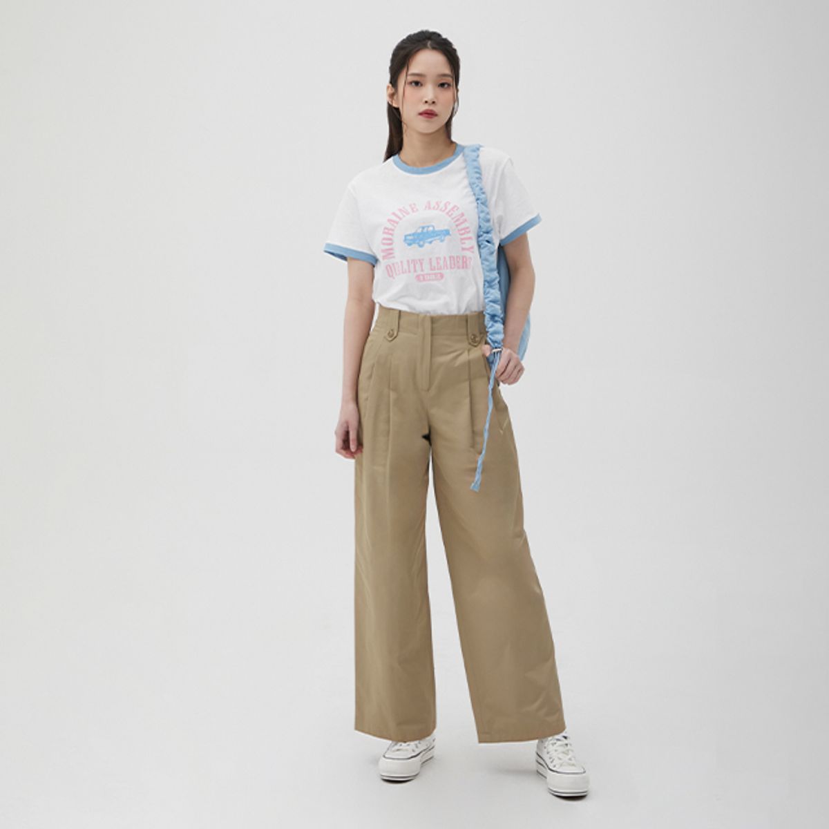 랩(LAP) 투턱 와이드 팬츠 AQ1WP269