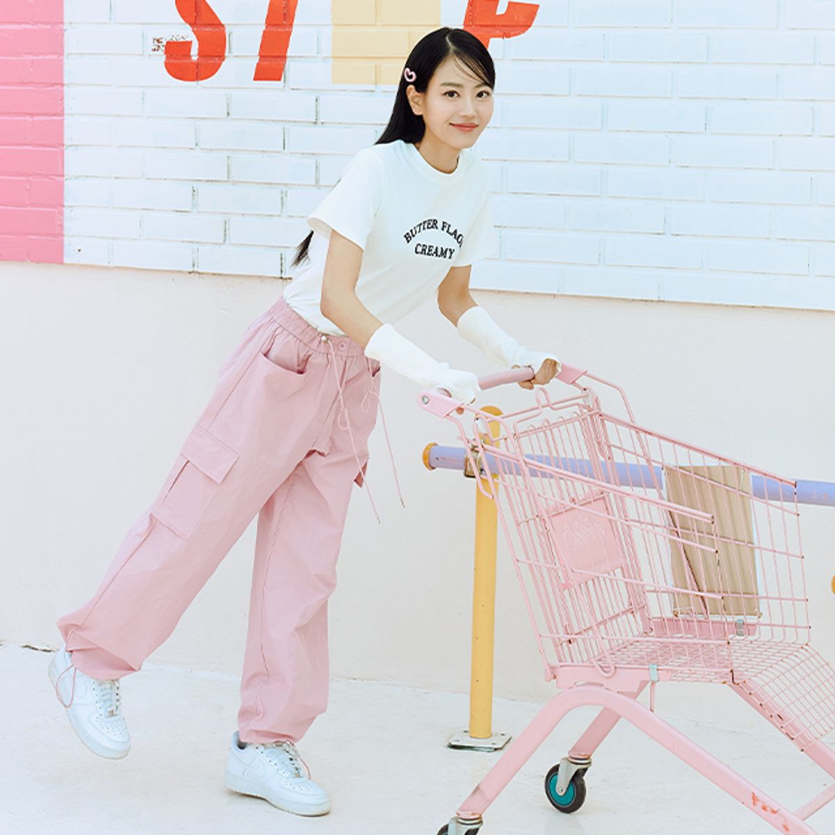 랩(LAP) 허리 밴딩 나일론 카고 팬츠 AQ1WP271