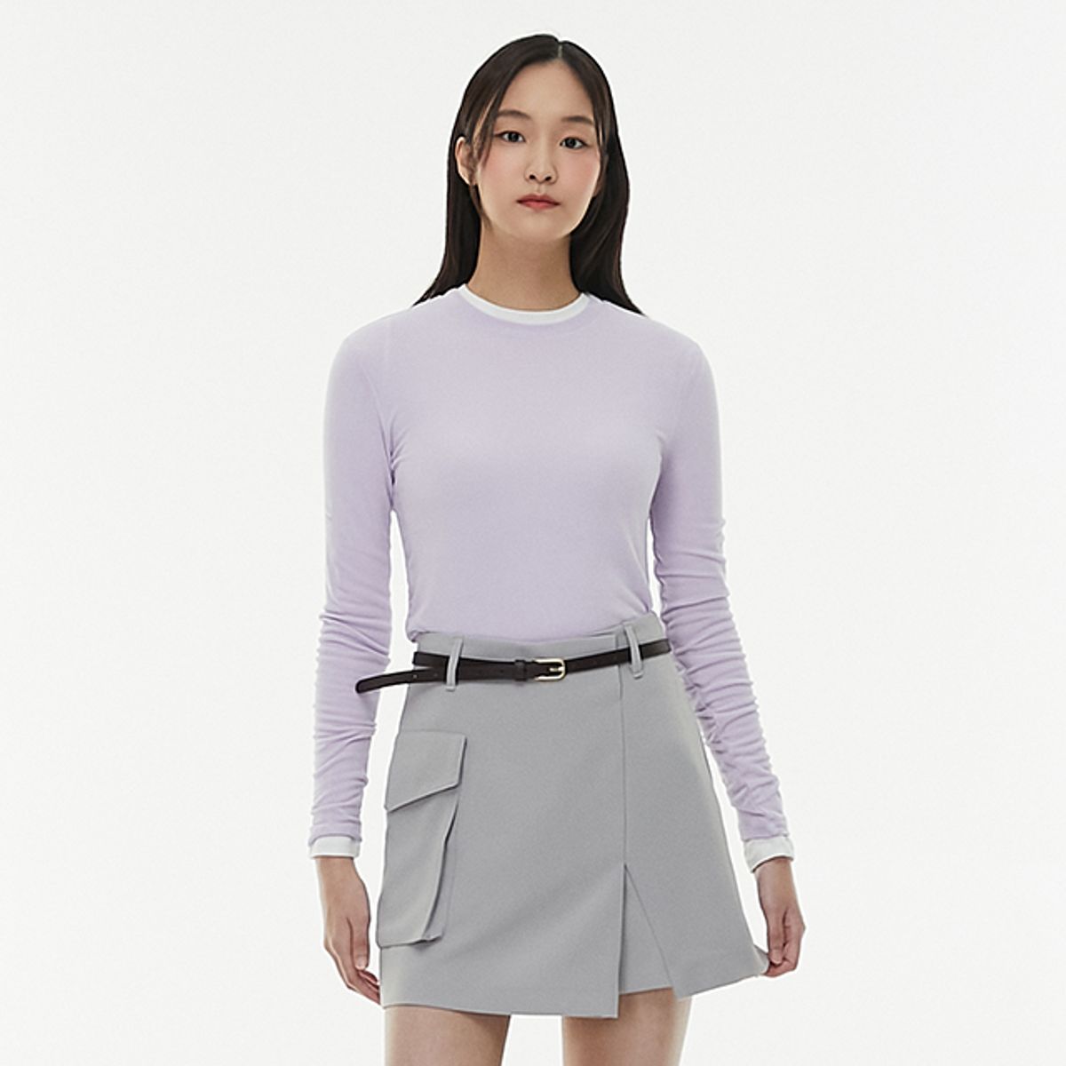 랩(LAP) 레이온 스판라운드 티셔츠 AQ1CT283