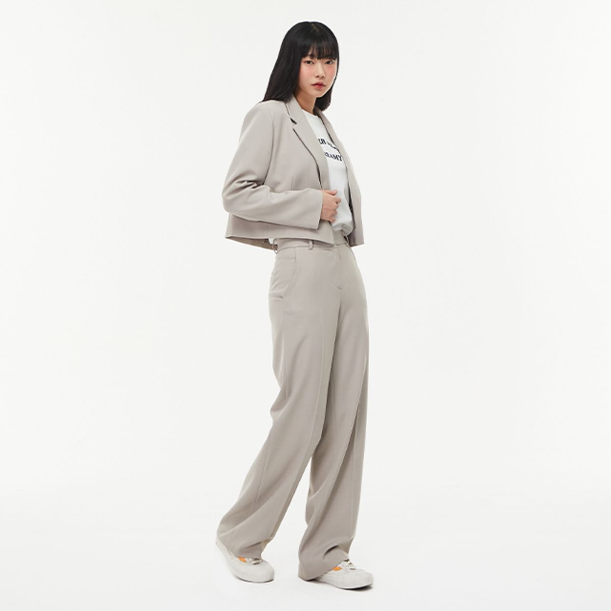 랩(LAP) (SET-하의)히든밴딩 일자와이드팬츠 AQ1WP264