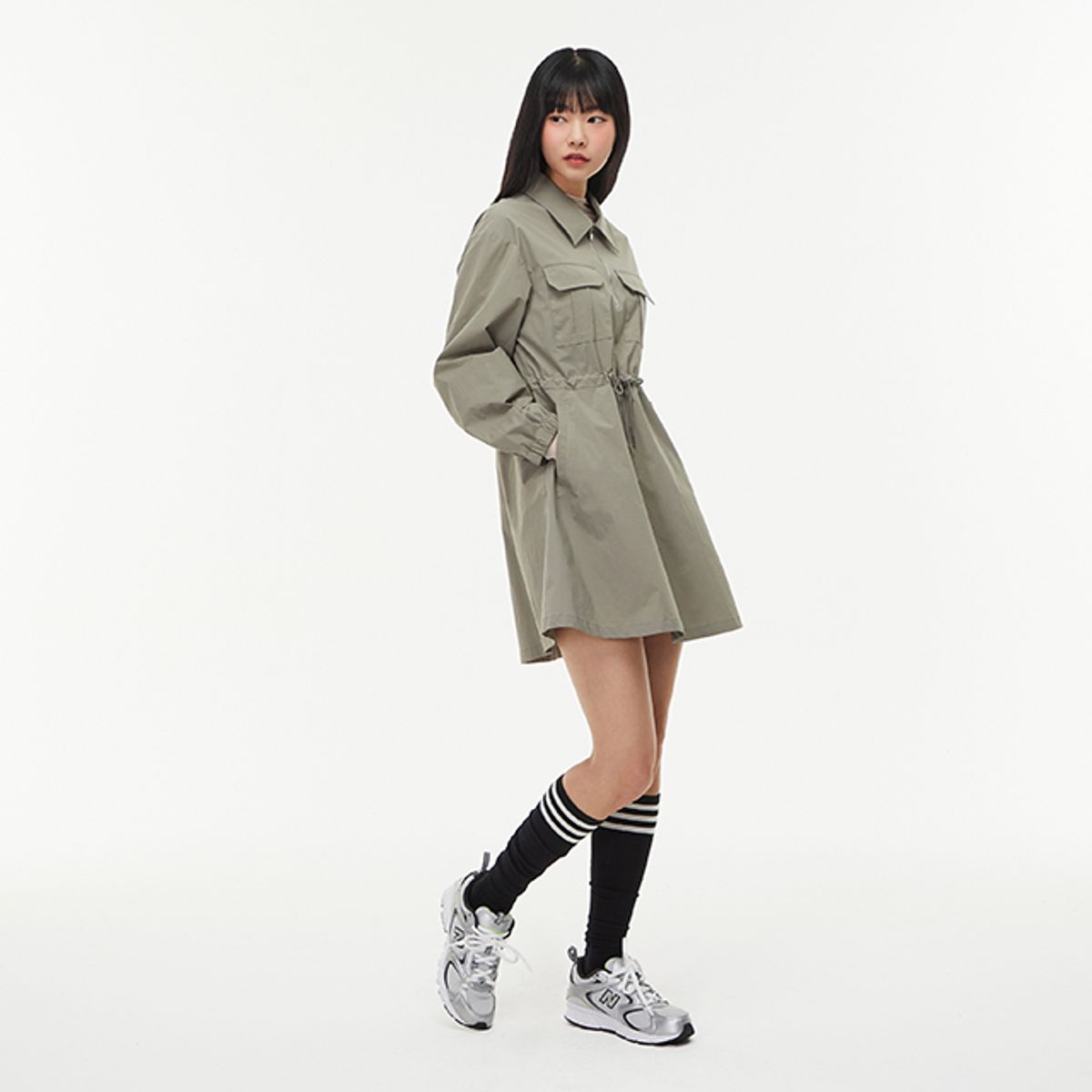 랩(LAP) 카고포켓 반집업 미니원피스 AQ1WO263