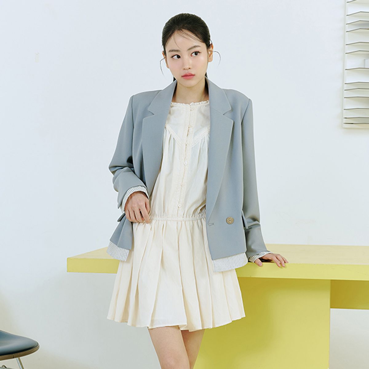 랩(LAP) 스트라이프 배색포인트 크랍자켓 AQ1WJ269
