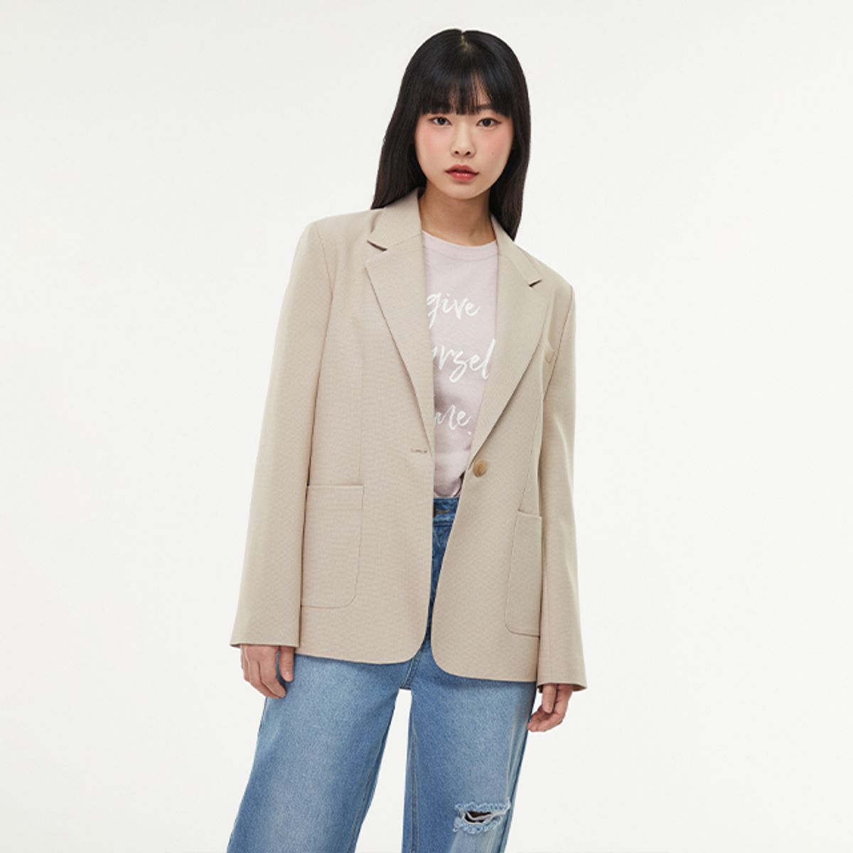 랩(LAP) (SET-상의) 베이직 원버튼 자켓 AQ1WJ263