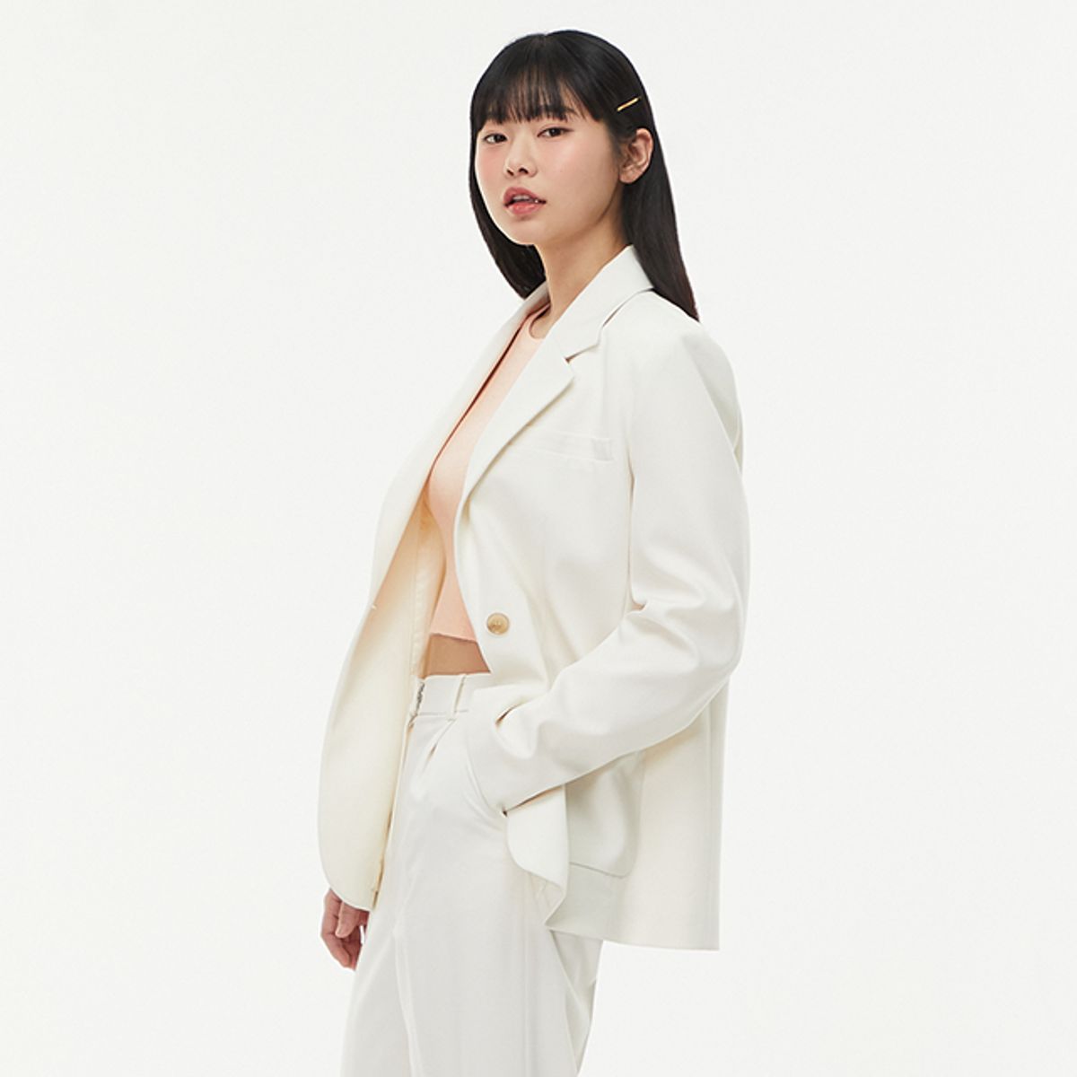 랩(LAP) (SET-상의) 베이직 원버튼 자켓 AQ1WJ263