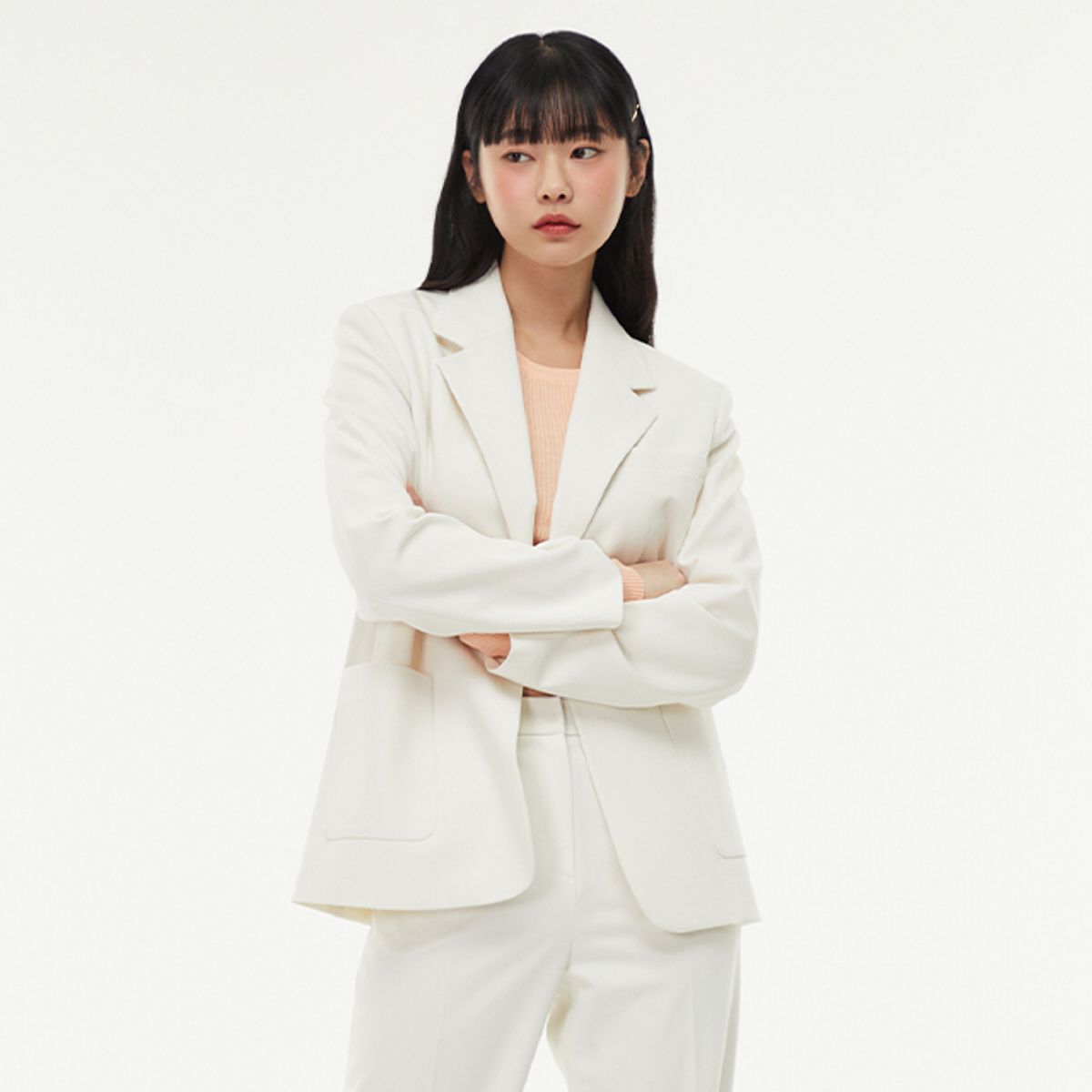 랩(LAP) (SET-상의) 베이직 원버튼 자켓 AQ1WJ263