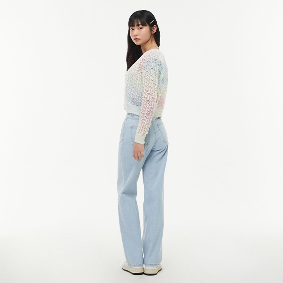 랩(LAP) 일자와이드핏 연청 팬츠 AQ1DP263