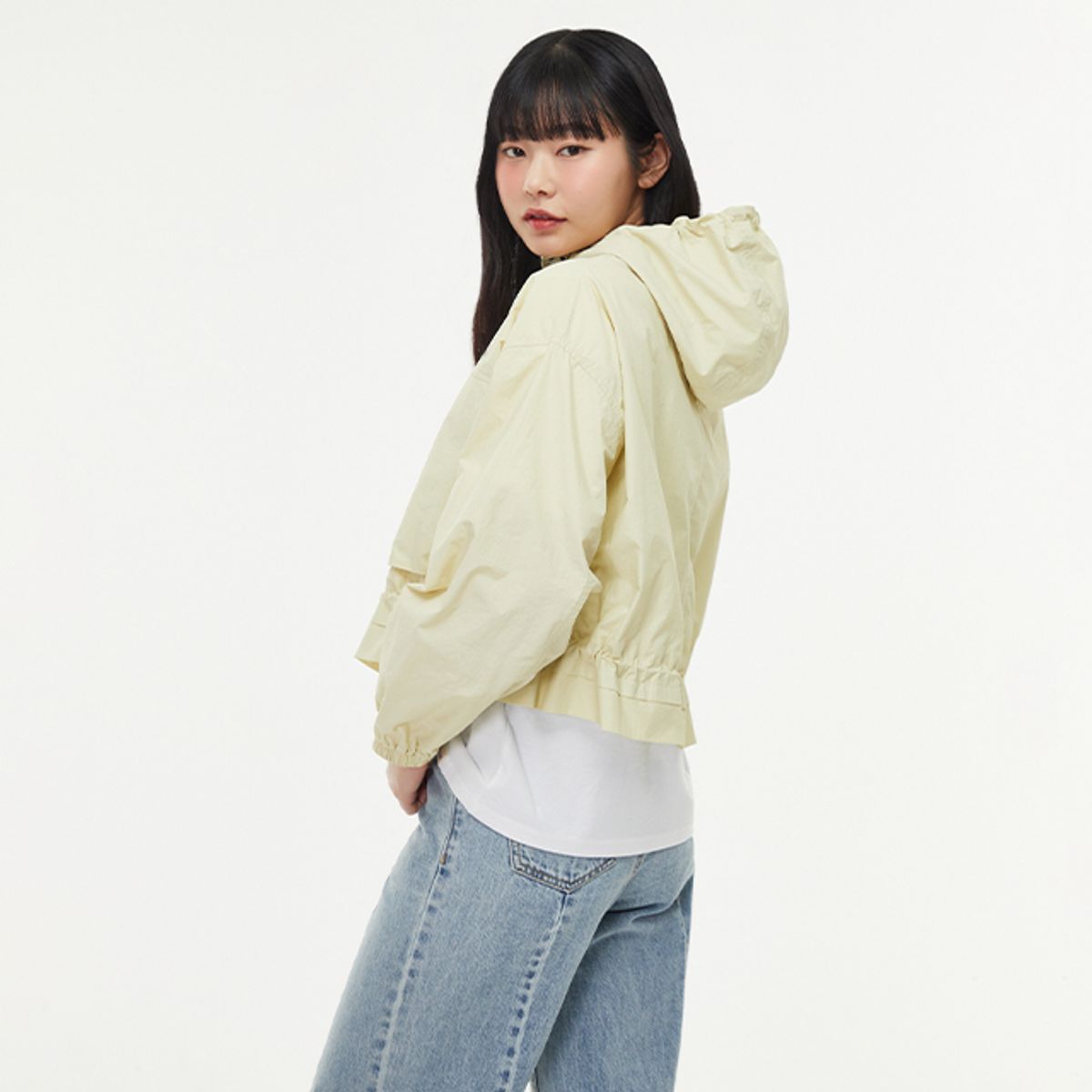 랩(LAP) 밑단스트링 홑겹후디점퍼 AQ1WZ360