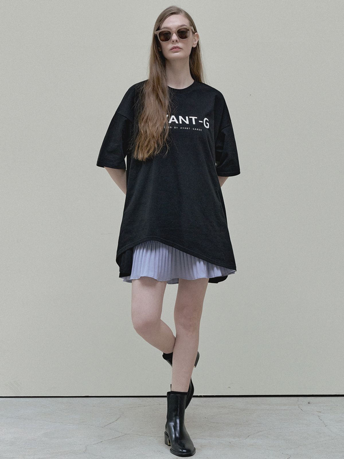 아방(AVANT-G) A-line Mini Pleated Skirt - violet