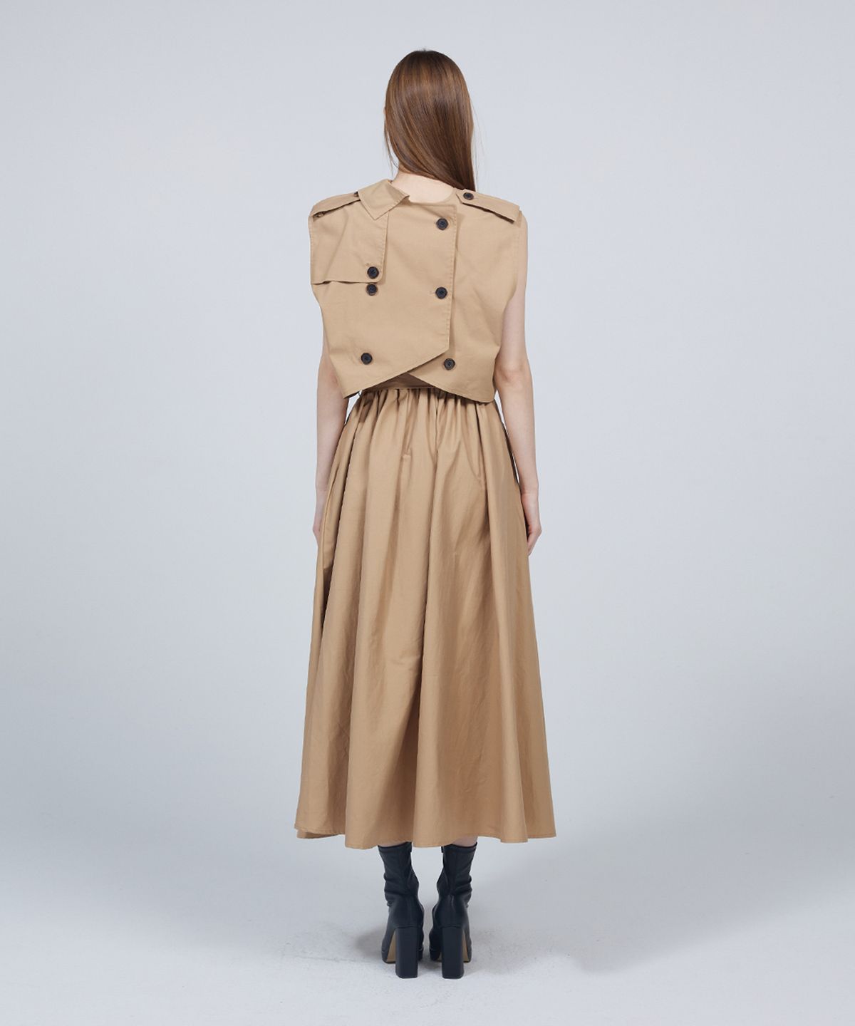 므아므(MMAM) Signature sleeveless trench coat dress