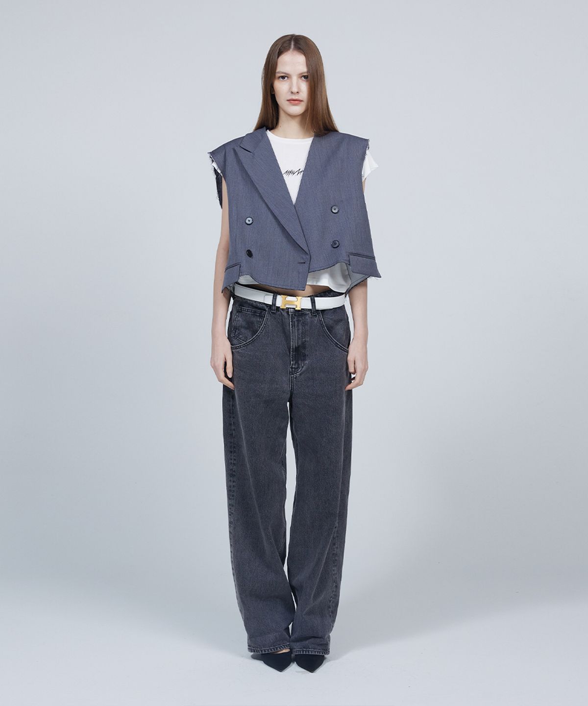 므아므(MMAM) Origami signature cropped vest