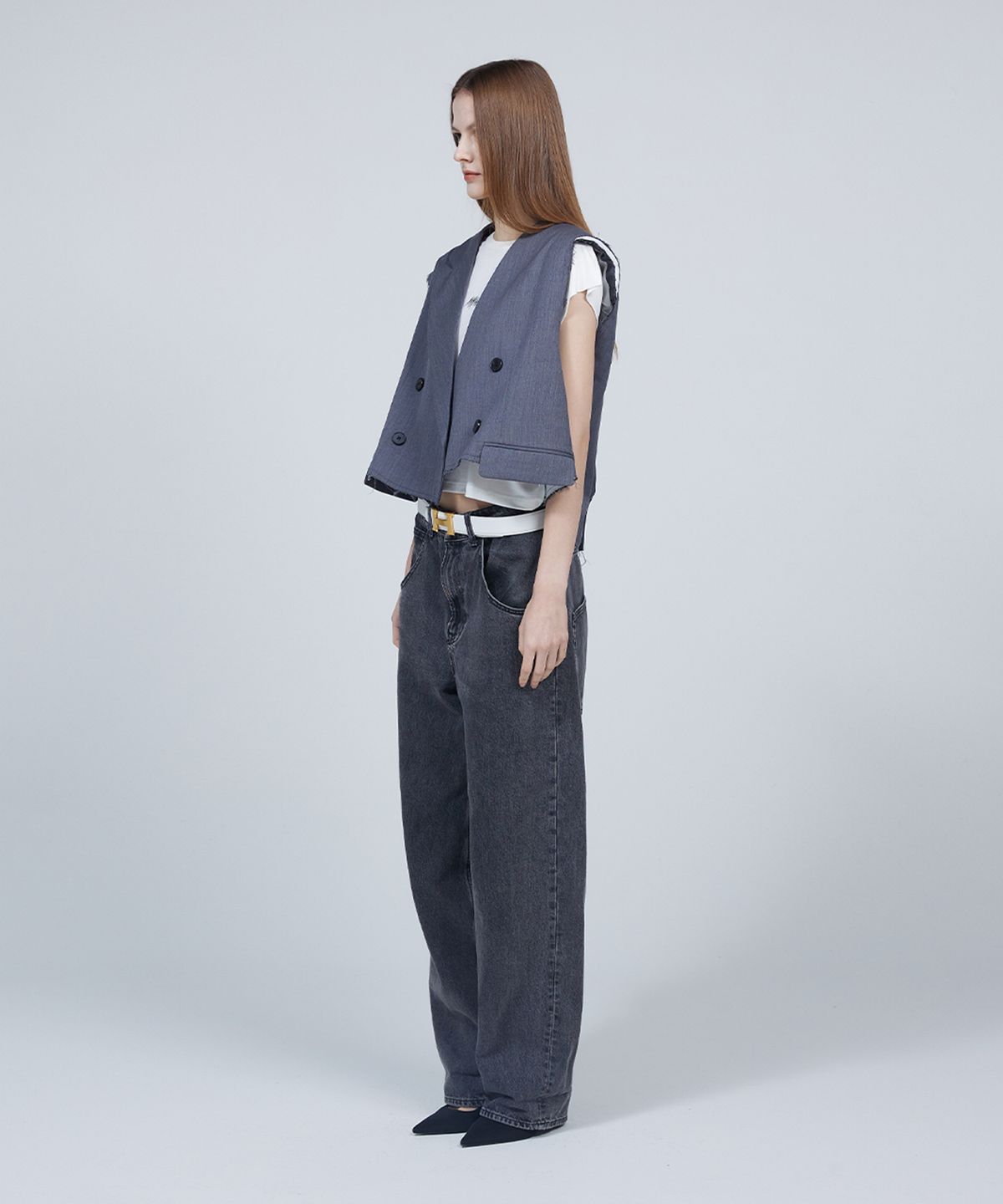 므아므(MMAM) Origami signature cropped vest