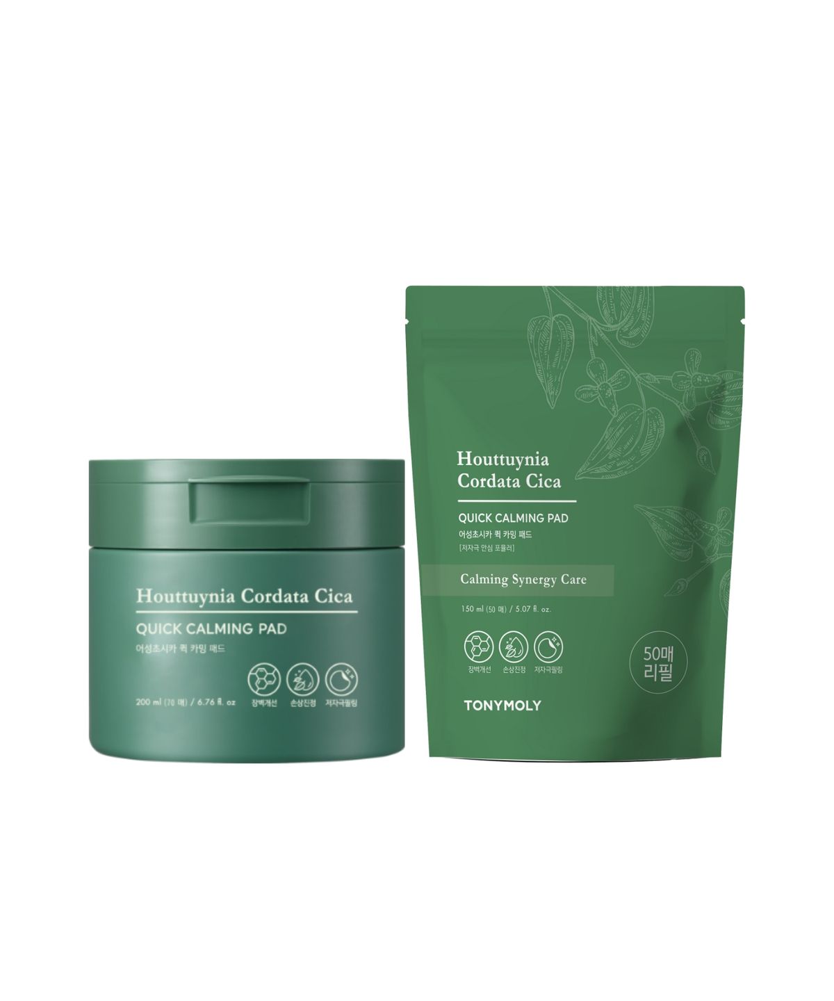 토니모리(TONYMOLY) [SET] 어성초시카 퀵 카밍 패드 70매+리필팩 50매