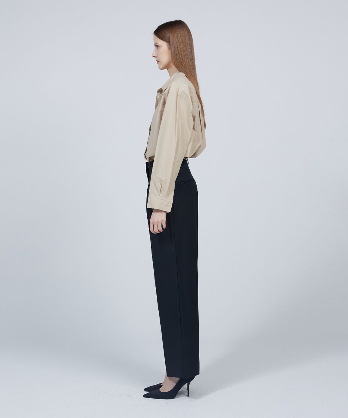 므아므(MMAM) [ESSENTIAL] Signature basic pin tuck over-fit shirt
