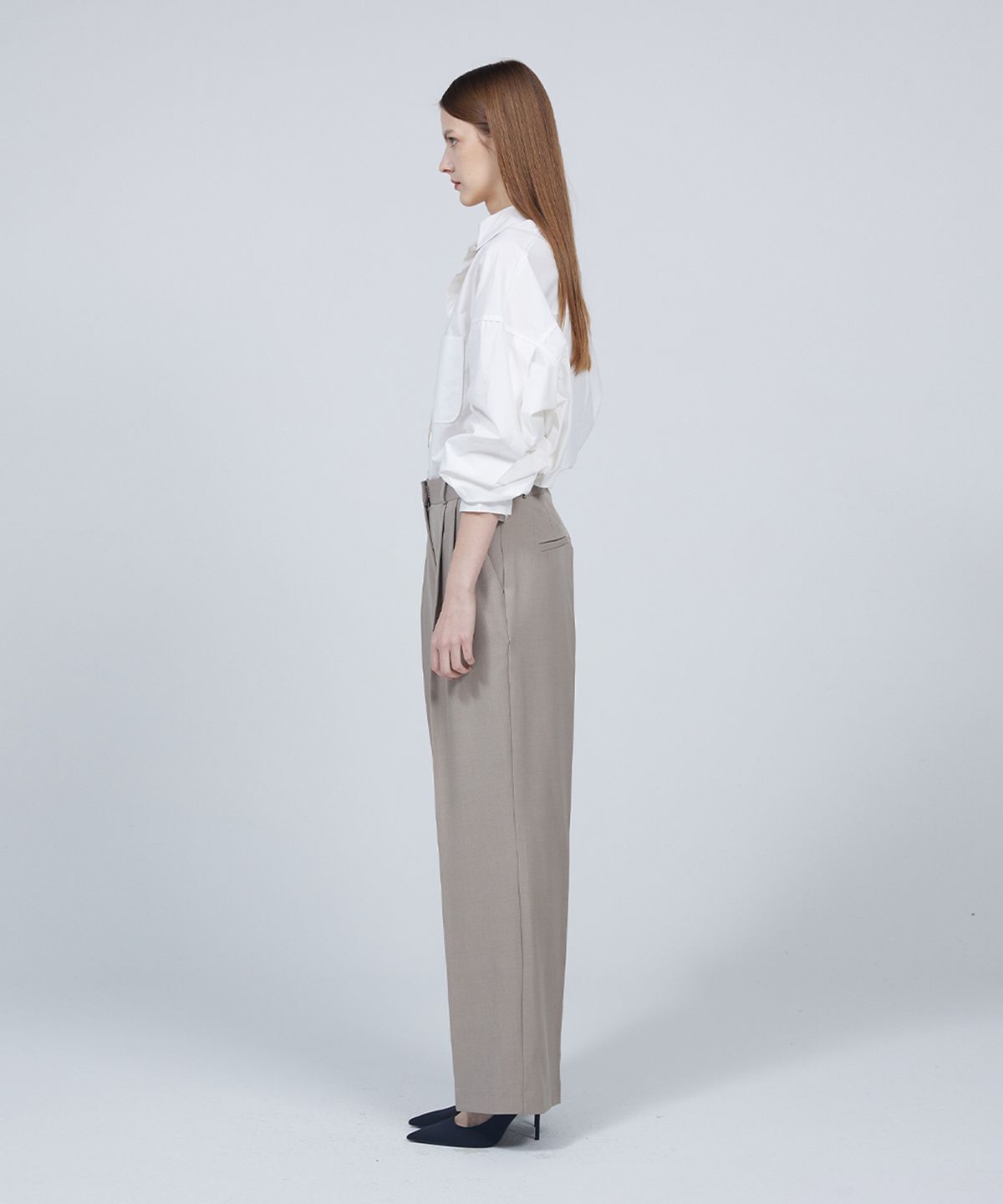 므아므(MMAM) [ESSENTIAL] Pocket basic pin tuck over-fit shirt