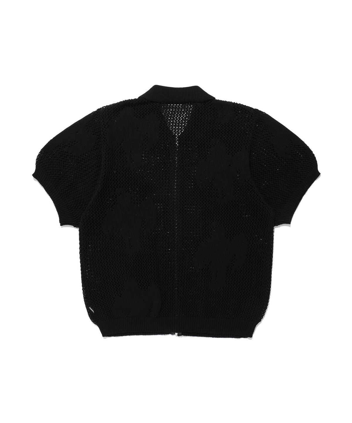 나이스고스트클럽(NICEGHOSTCLUB) ANGEL SHADOW HALF ZIP UP POLO KNIT_BLACK(NG2EMUK682A)