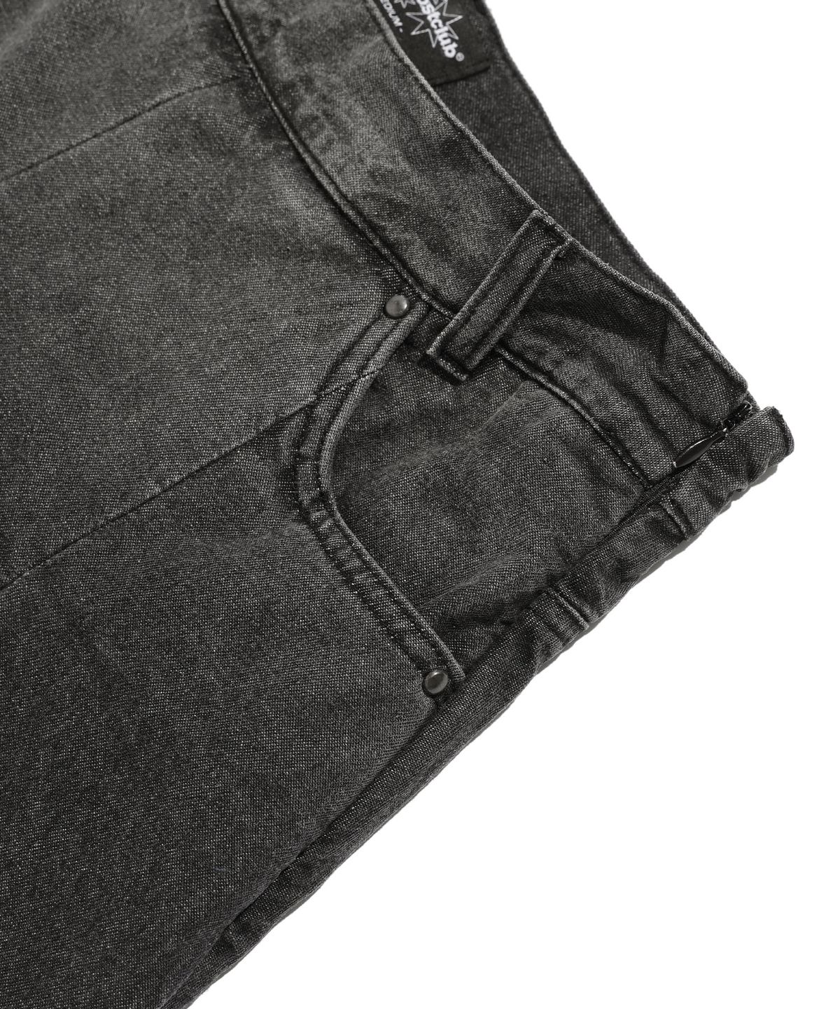 나이스고스트클럽(NICEGHOSTCLUB) DENIM PLEATS LAYERED SKIRT PANTS_BLACK(NG2ESUD190A)