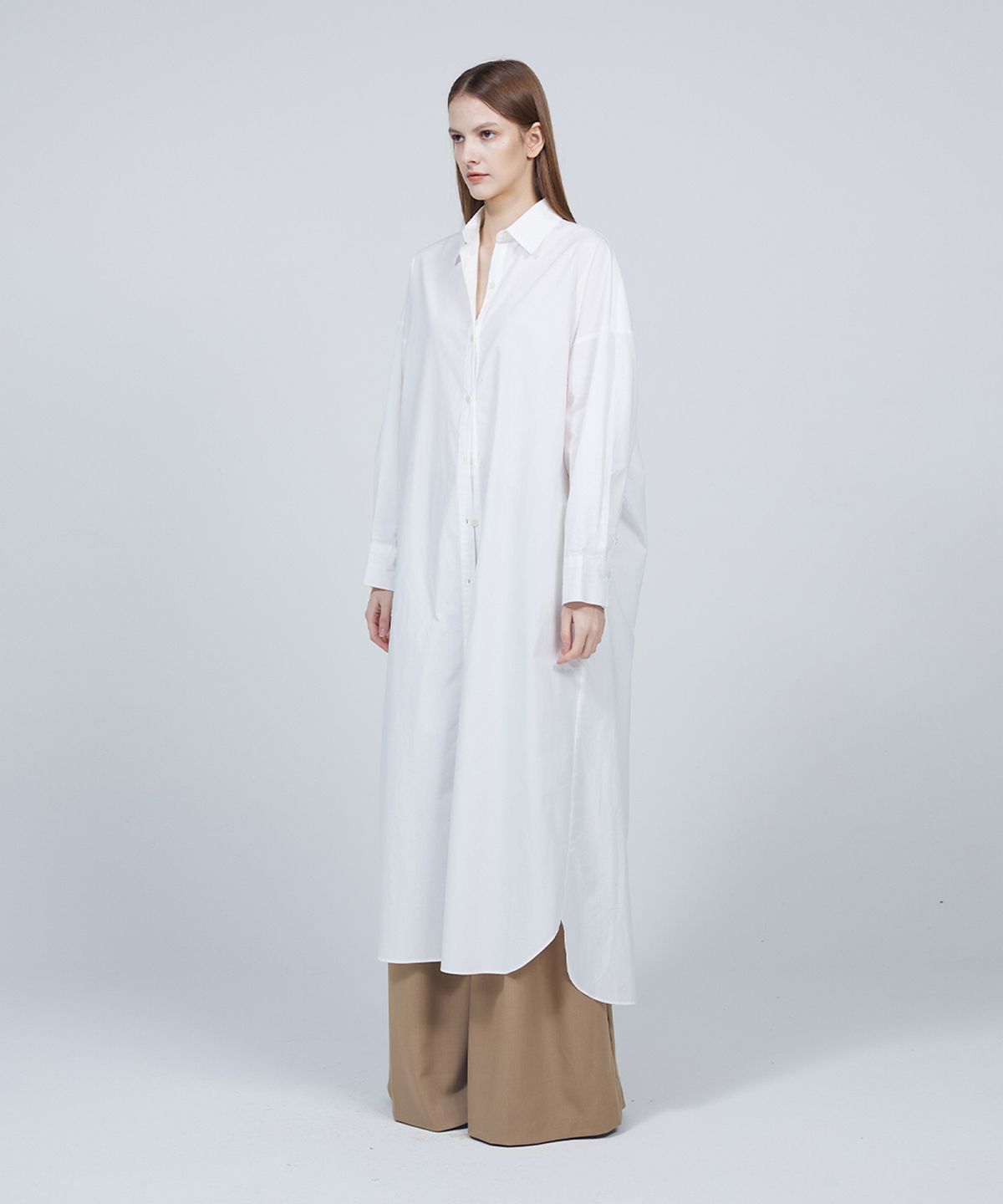 므아므(MMAM) [ESSENTIAL] Maxi pin tuck shirt dress