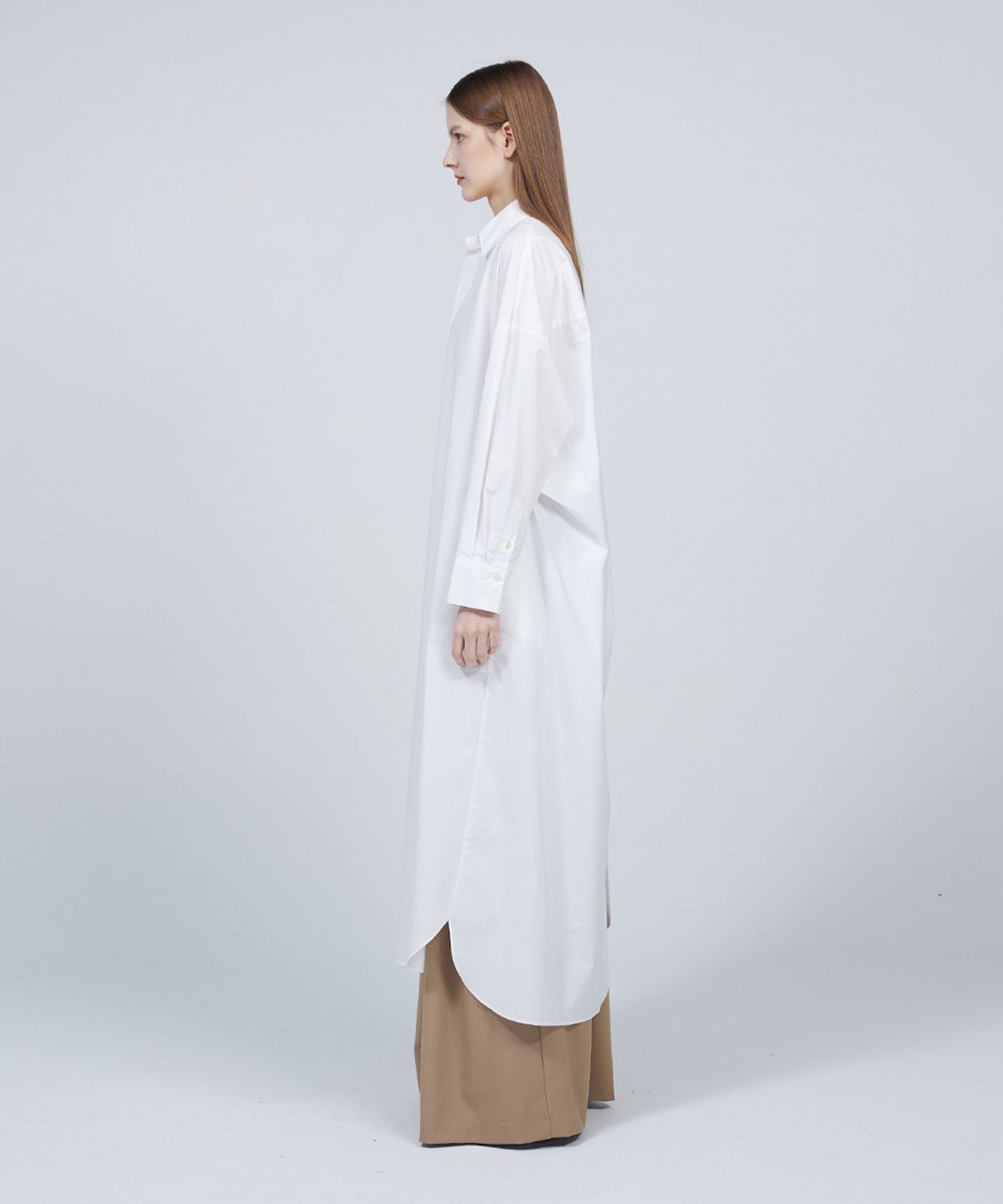 므아므(MMAM) [ESSENTIAL] Maxi pin tuck shirt dress