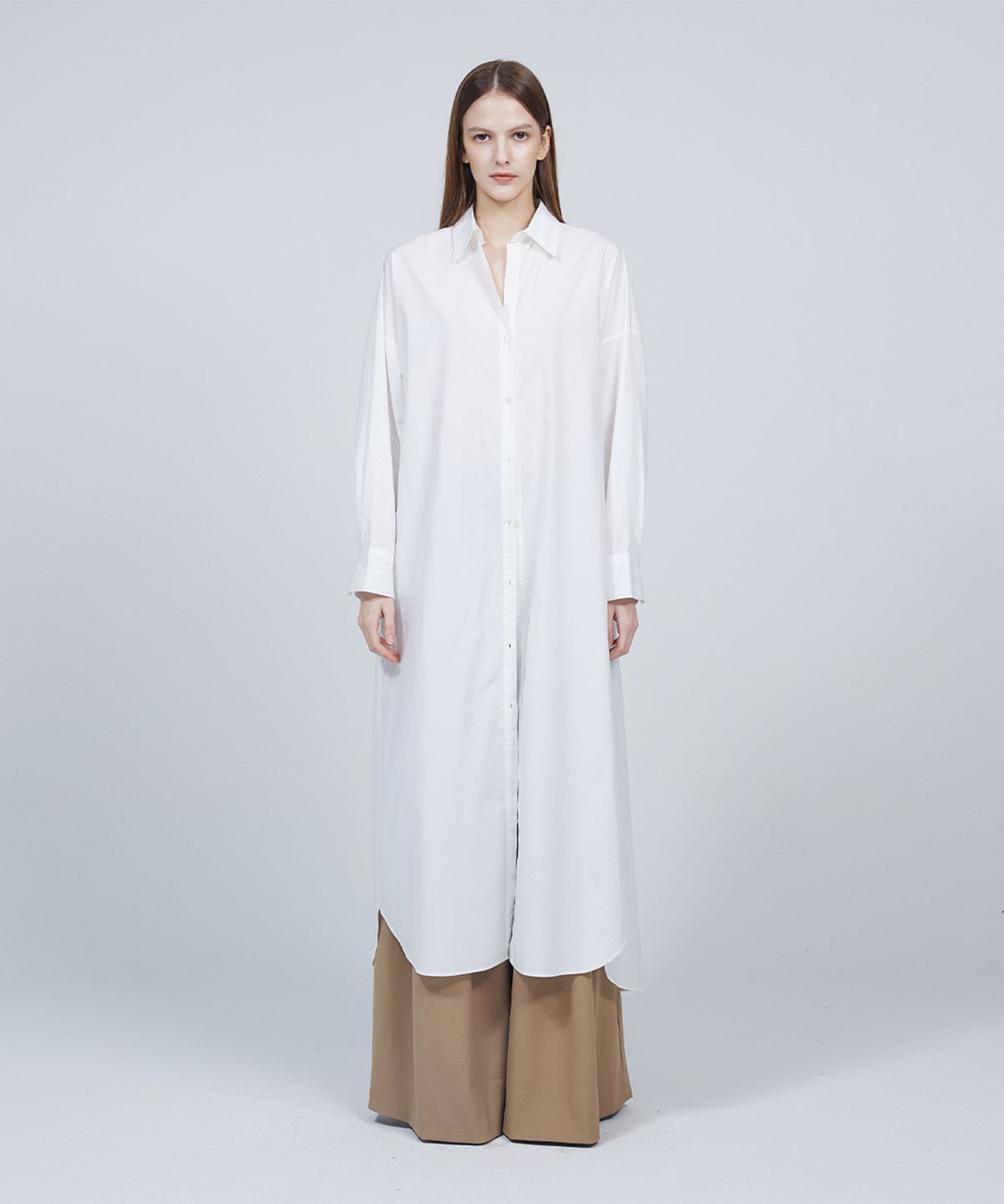 므아므(MMAM) [ESSENTIAL] Maxi pin tuck shirt dress
