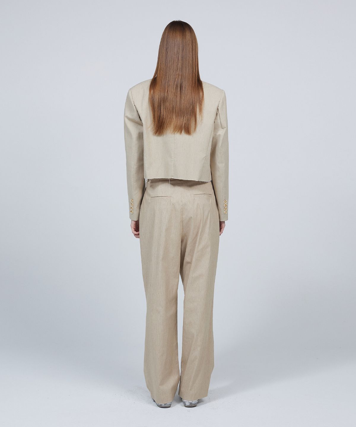 므아므(MMAM) [ESSENTIAL] Linen signature pin tuck slacks