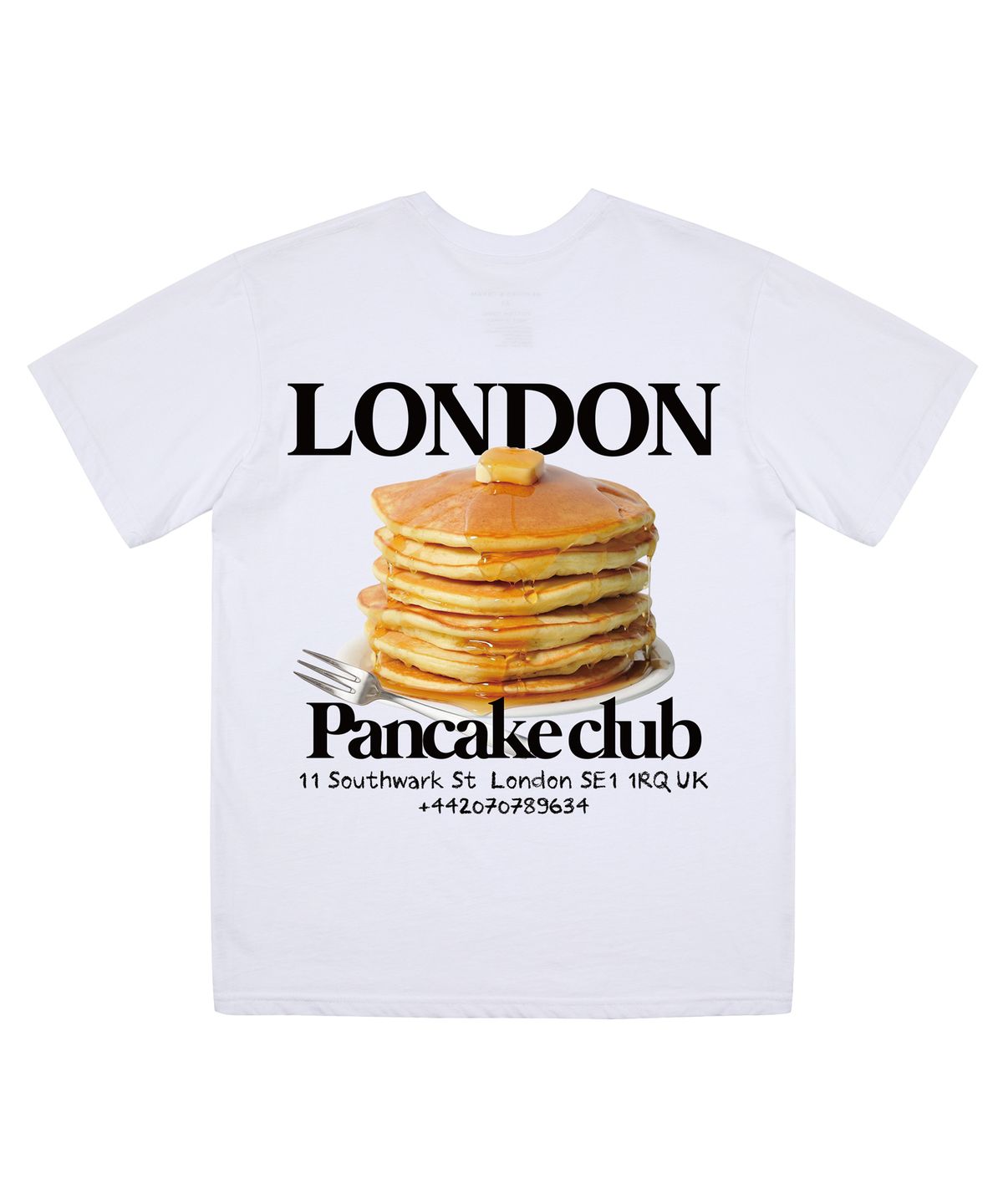 비치스앤크림(BEACHESANDCREAM) LONDON PANCAKE CLUB SHORT SLEEVES-WHITE