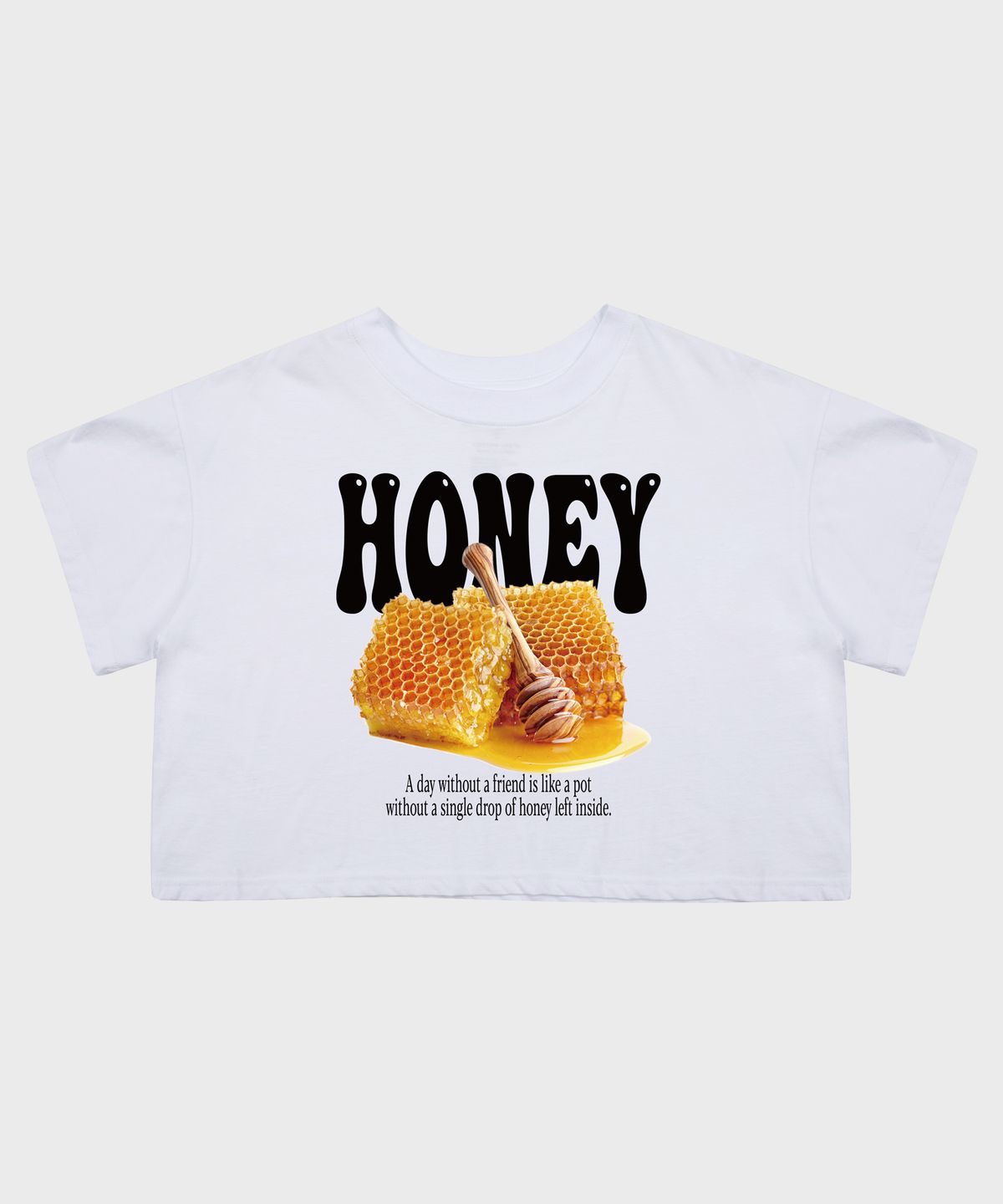 비치스앤크림(BEACHESANDCREAM) [CROP FIT]HONEY SHORT SLEEVES-WHITE