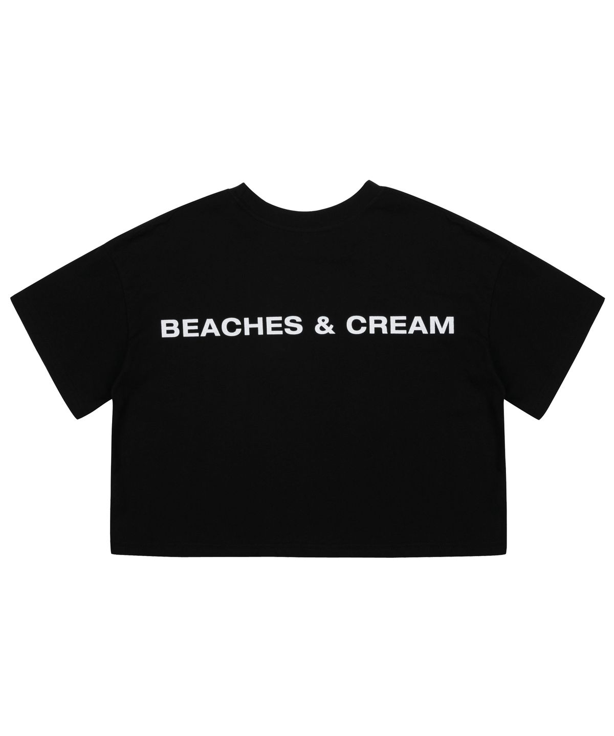 비치스앤크림(BEACHESANDCREAM) [CROP FIT]SIMPLE LOGO SHORT SLEEVES-BLACK