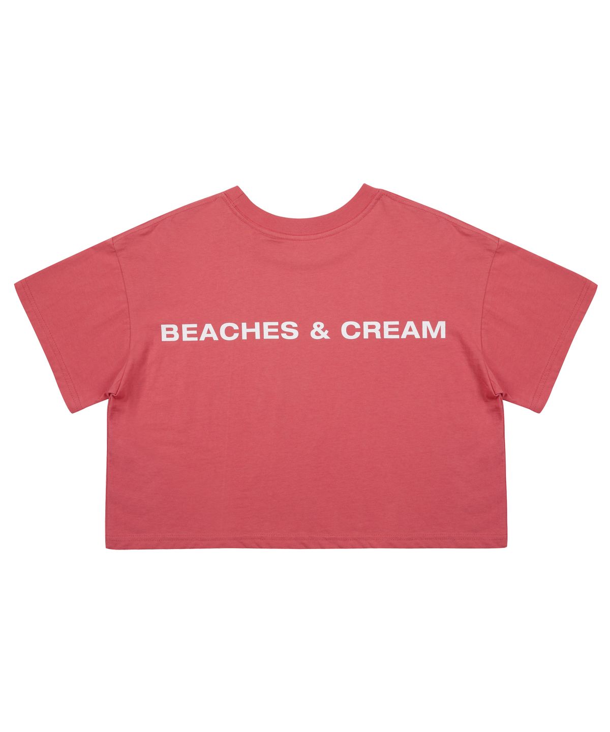 비치스앤크림(BEACHESANDCREAM) [CROP FIT]SIMPLE LOGO SHORT SLEEVES-PINK