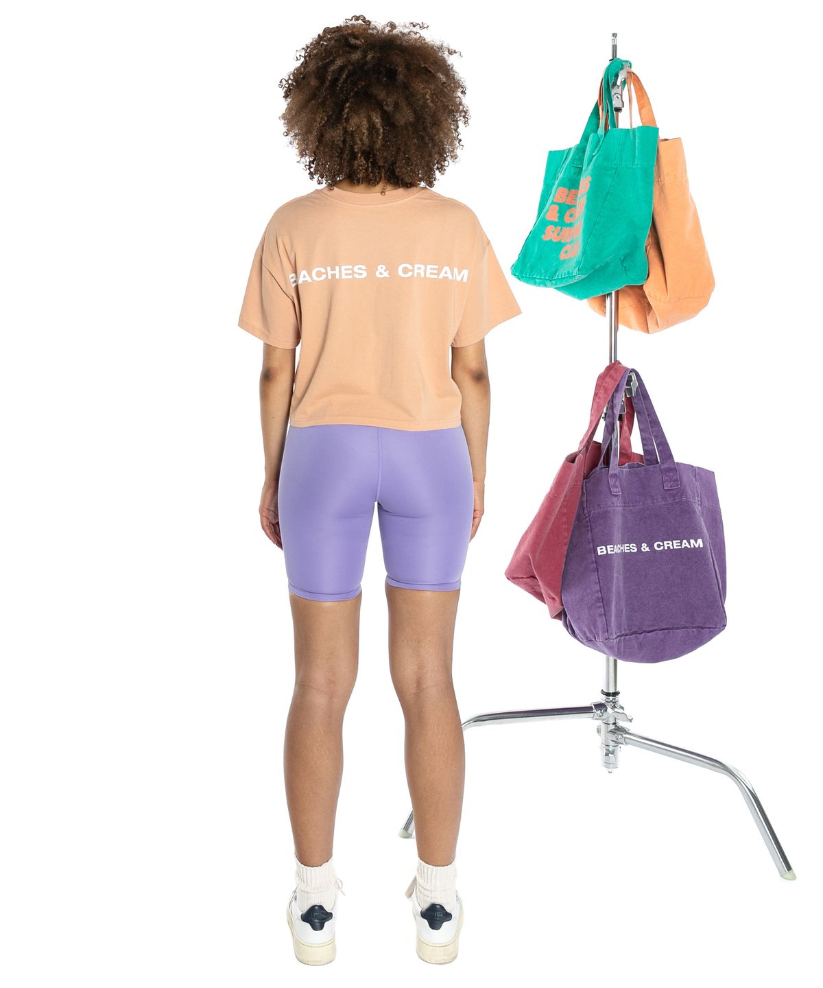 비치스앤크림(BEACHESANDCREAM) [CROP FIT]SIMPLE LOGO SHORT SLEEVES-PITCH
