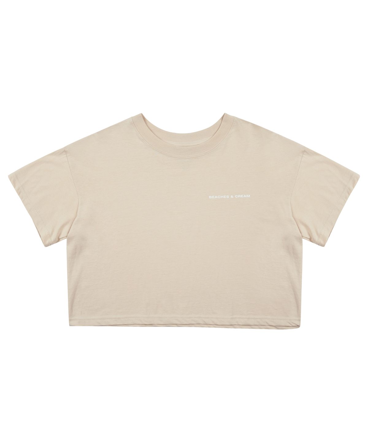 비치스앤크림(BEACHESANDCREAM) [CROP FIT]SIMPLE LOGO SHORT SLEEVES-SAND BEIGE