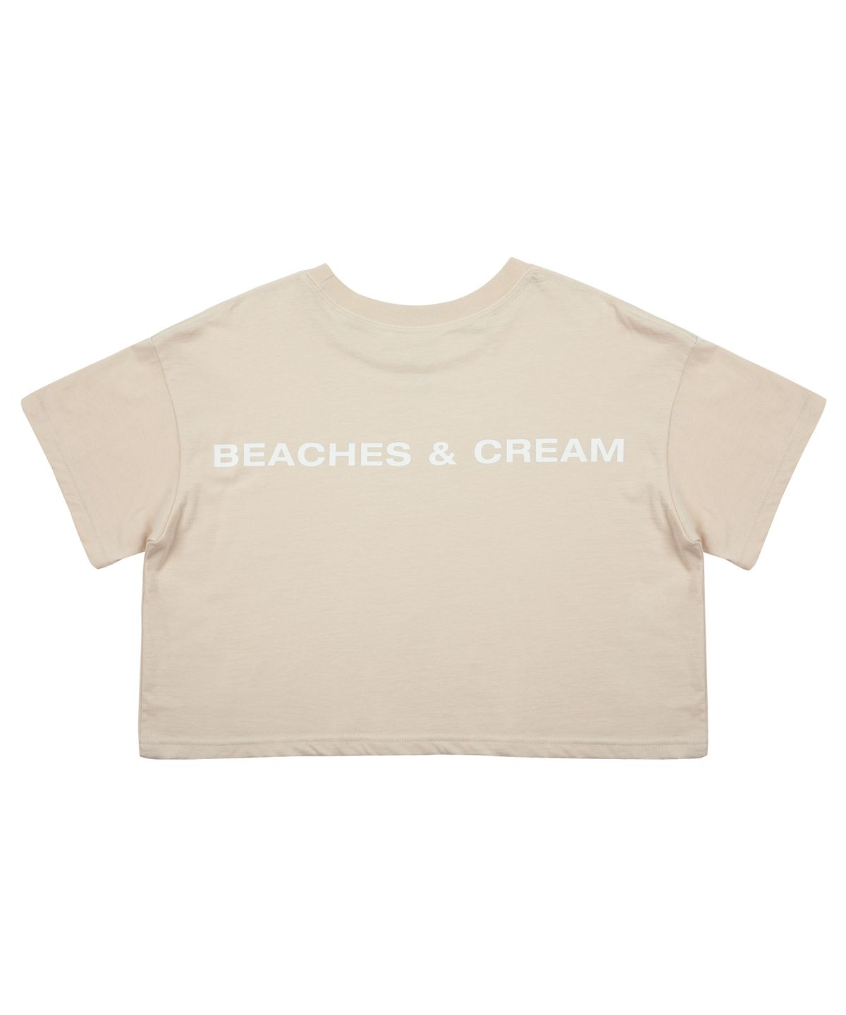 비치스앤크림(BEACHESANDCREAM) [CROP FIT]SIMPLE LOGO SHORT SLEEVES-SAND BEIGE