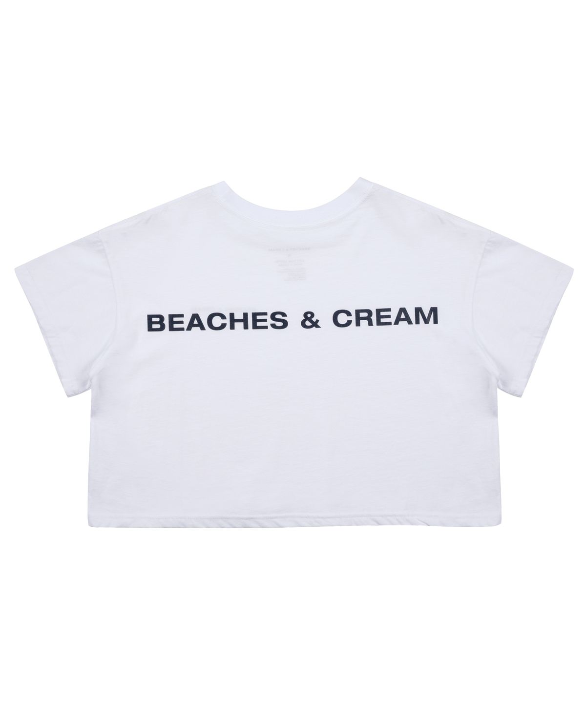 비치스앤크림(BEACHESANDCREAM) [CROP FIT]SIMPLE LOGO SHORT SLEEVES-WHITE