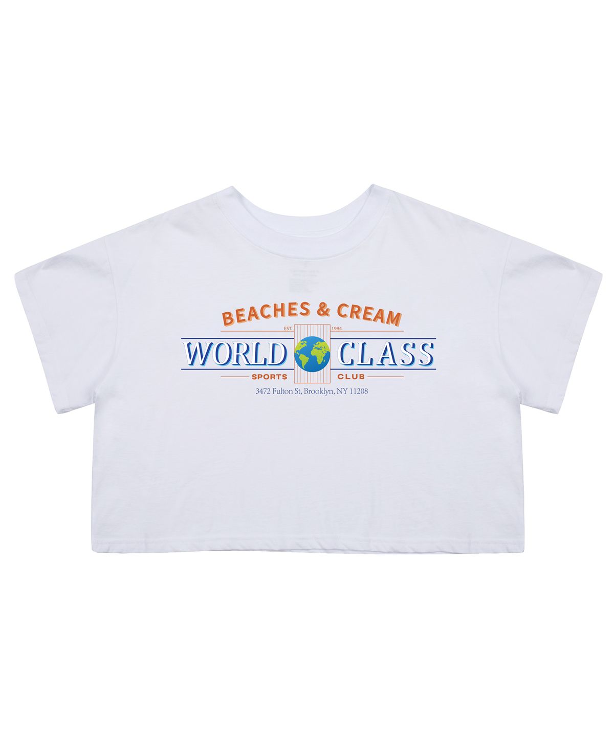 비치스앤크림(BEACHESANDCREAM) [CROP FIT]WORLD CLASS S.C SHORT SLEEVES-WHITE