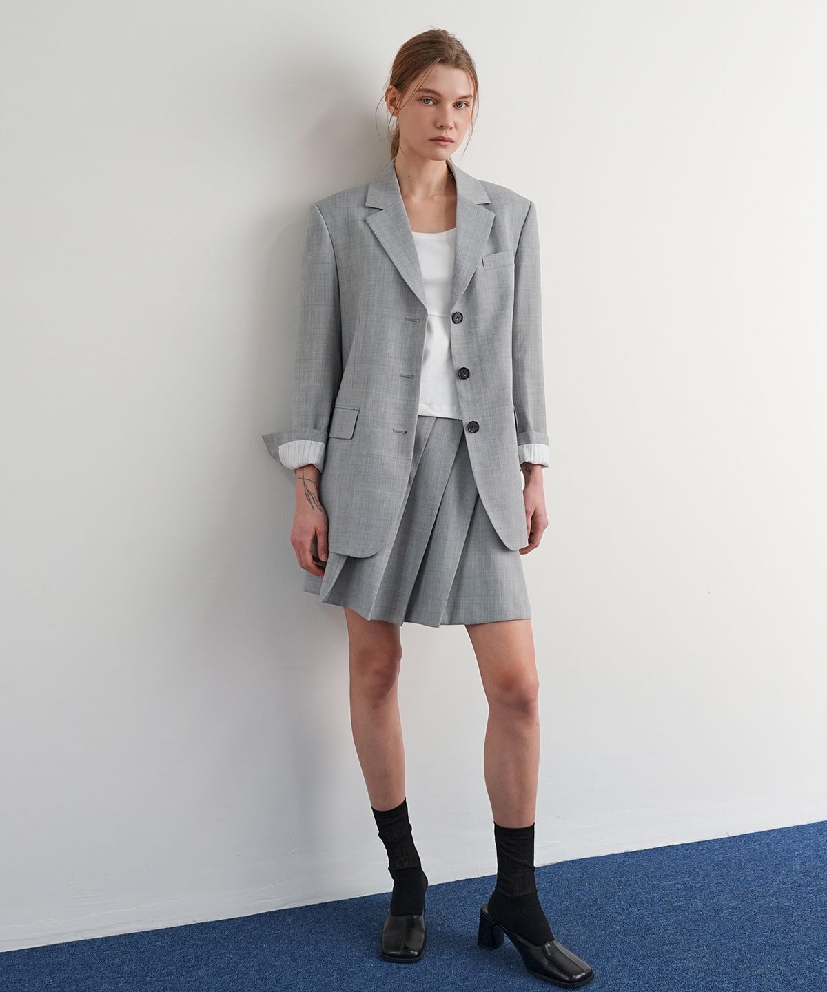 폴앤앨리스(PAUL&ALICE) OVERSIZED JACKET / LIGHT GREY