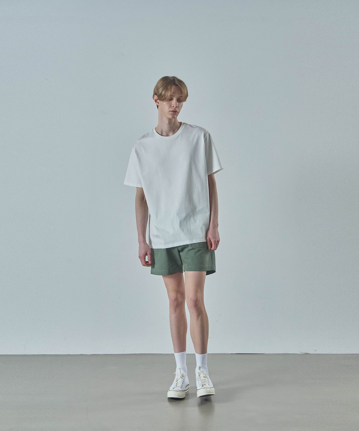 라드에디션(LAD EDITION) 솔리드 퍼티그 쇼츠_카키