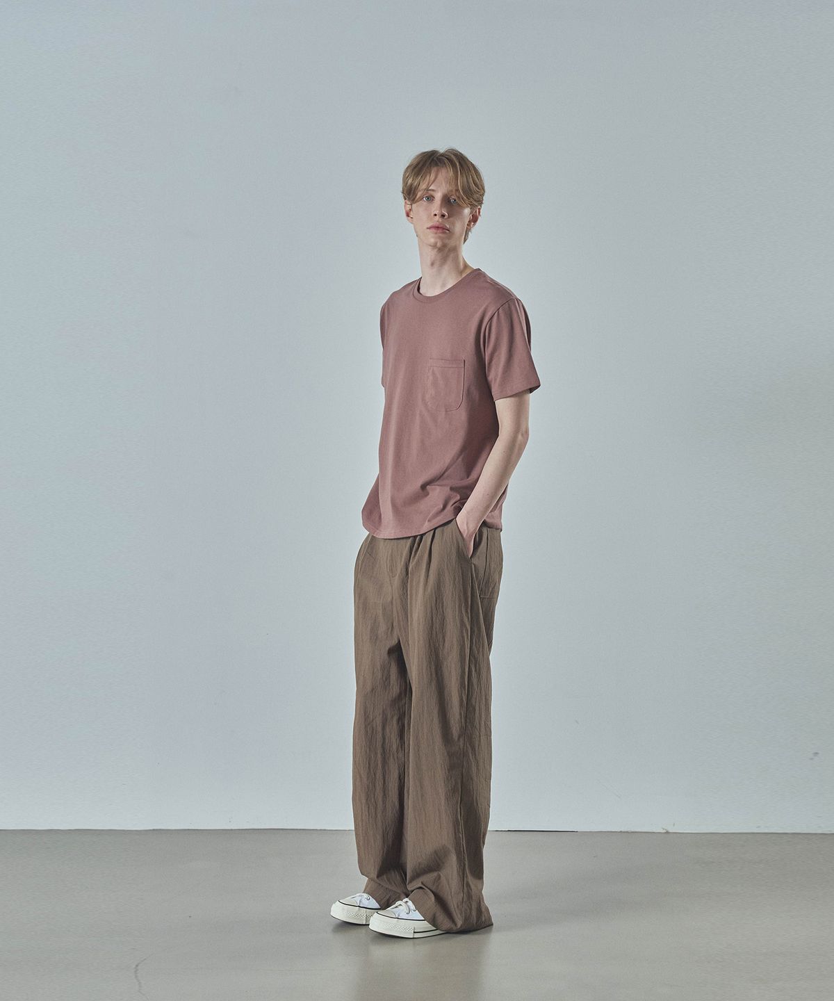 라드에디션(LAD EDITION) 포켓 반팔티_브릭 레드