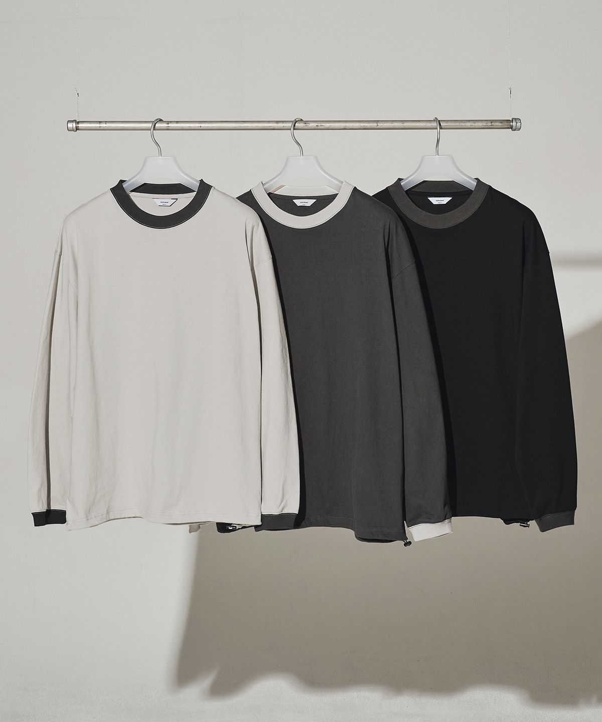제로(XERO) Long Sleeve String Ringer T-Shirts [3 Colors]