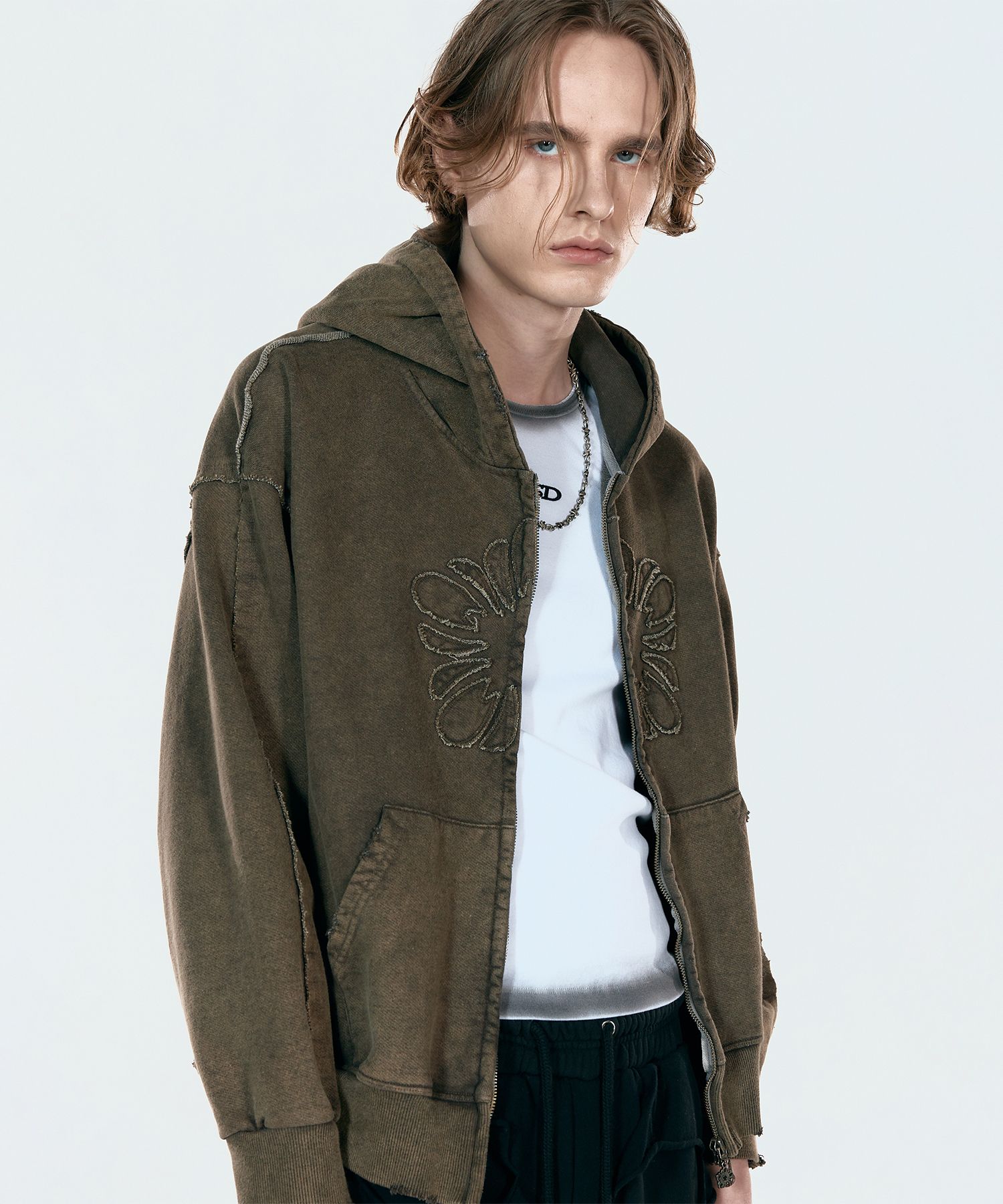 MUSINSA公式 | ULKIN [Runway]MUGUNG Vintage Zip-up Hoodie_Brown