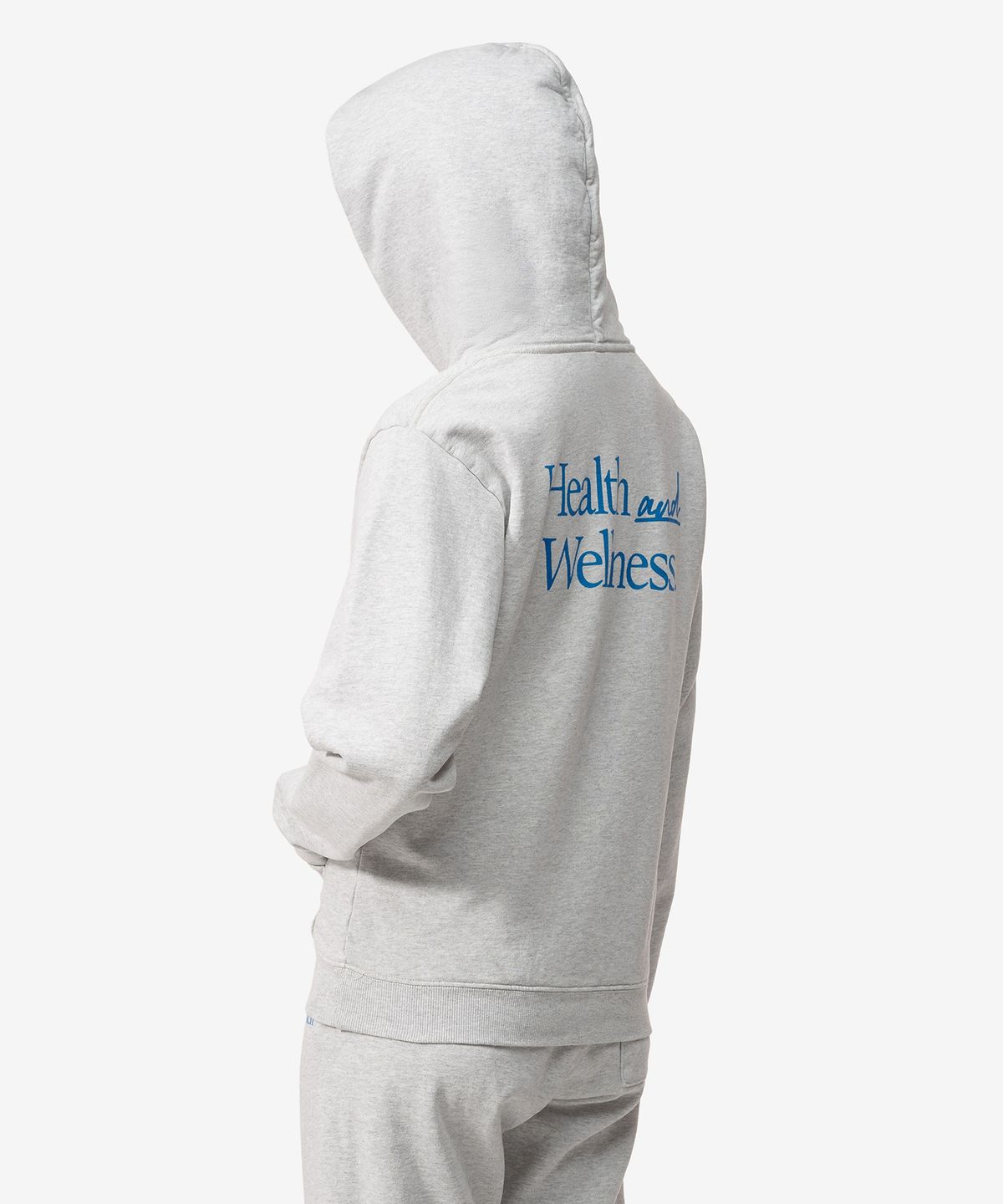 스포티앤리치(SPORTY&RICH) 헬스 앤 웰니스 로고 프린트 후드 - 헤더 그레이 / HOAW235HG