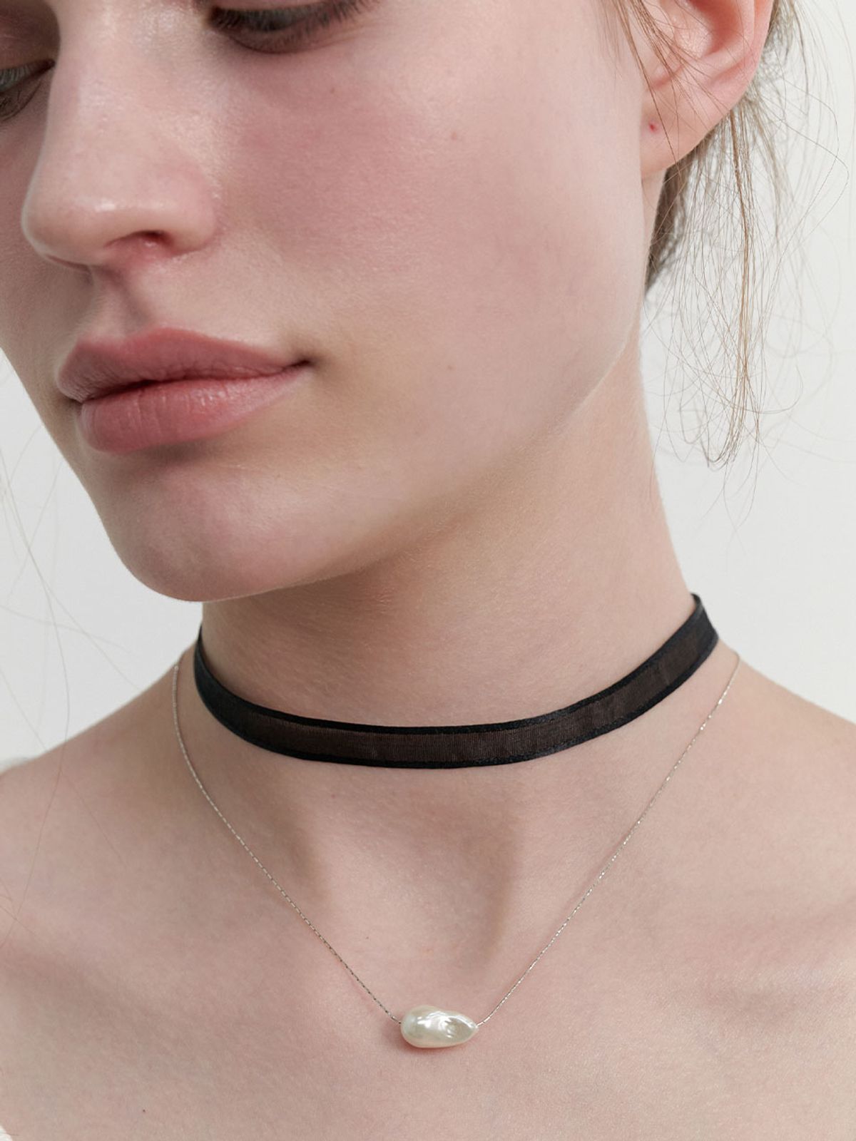 러브미몬스터(LOVE ME MONSTER) Sheer Ribbon Choker (L241MNK050)