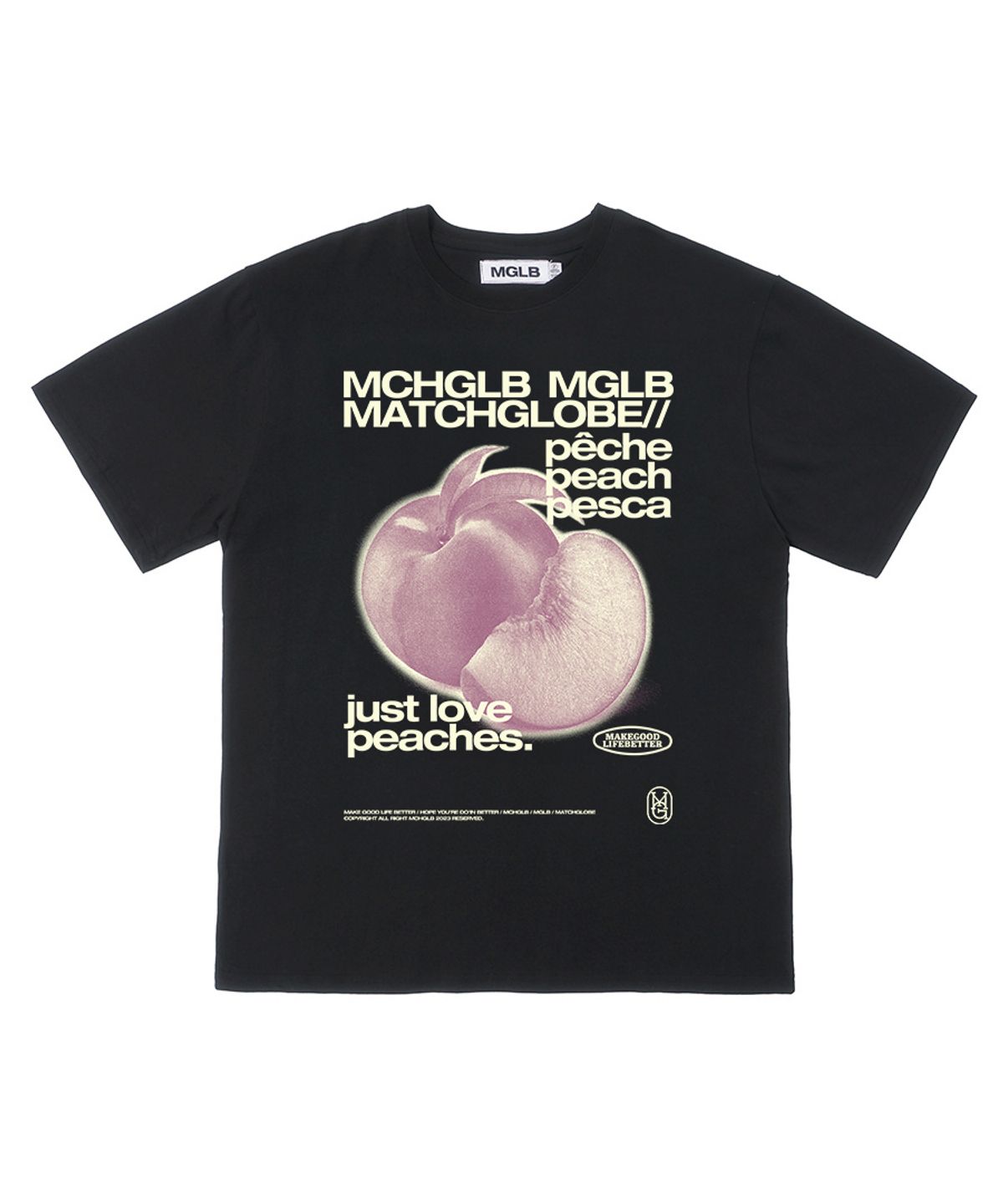 매치글로브(MATCHGLOBE) 피치스 오버핏 티 (블랙)