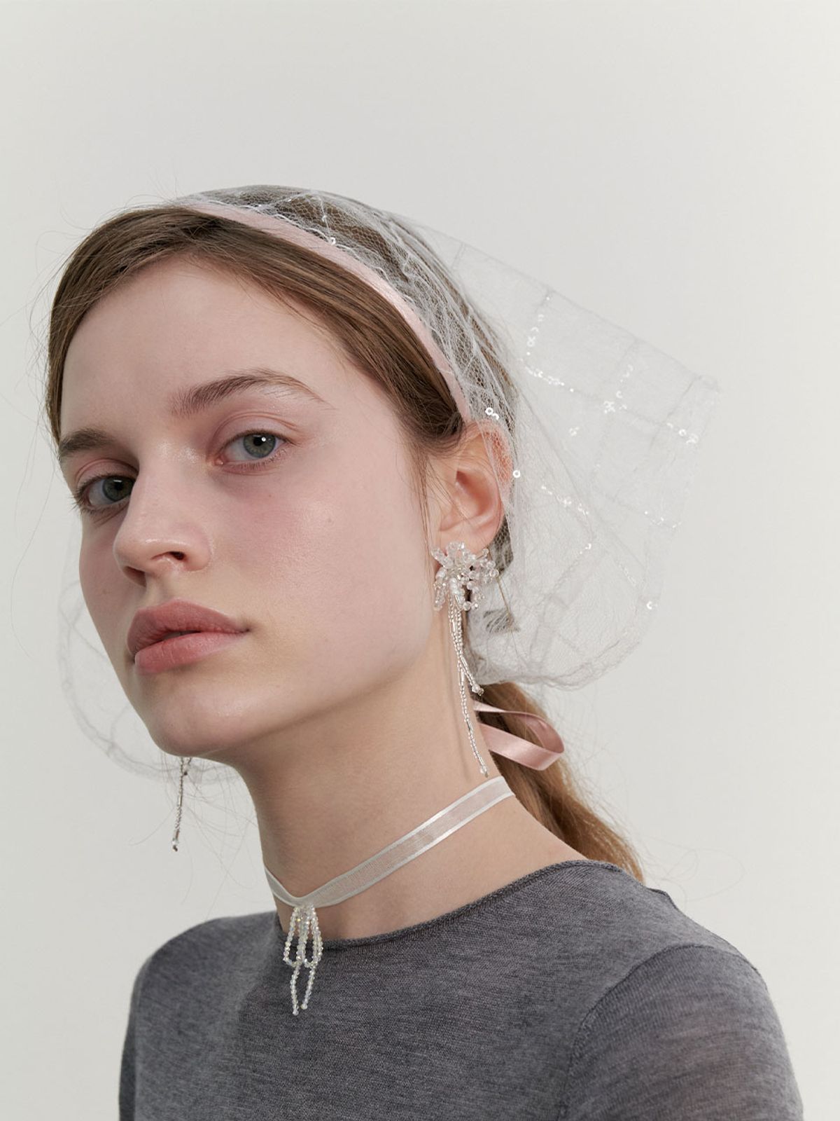 러브미몬스터(LOVE ME MONSTER) Shining Beads Ribbon Choker (L241MNK060)