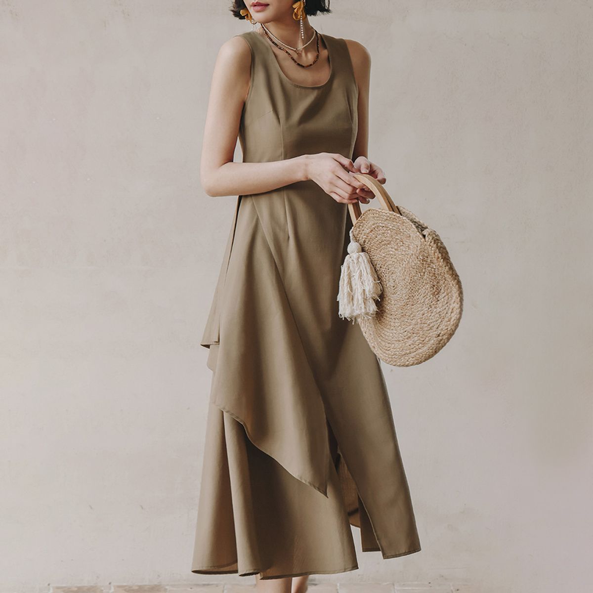 랭썬(LANGSON) LS_Incision design dress