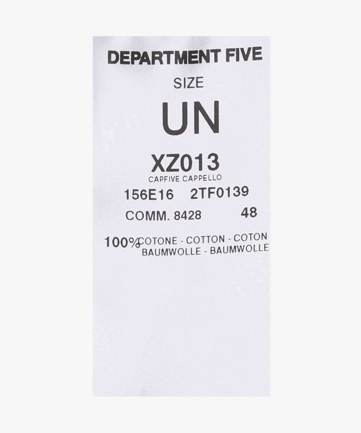 디파트먼트 파이브(DEPARTMENT FIVE) 캡 파이브 볼캡 - 화이트 / XZ0132TF0139005