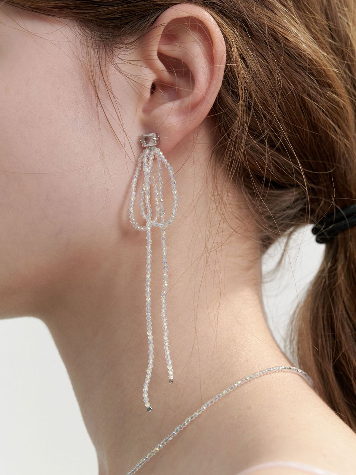 러브미몬스터(LOVE ME MONSTER) Shining Beads Ribbon Earrings (L241MER030)
